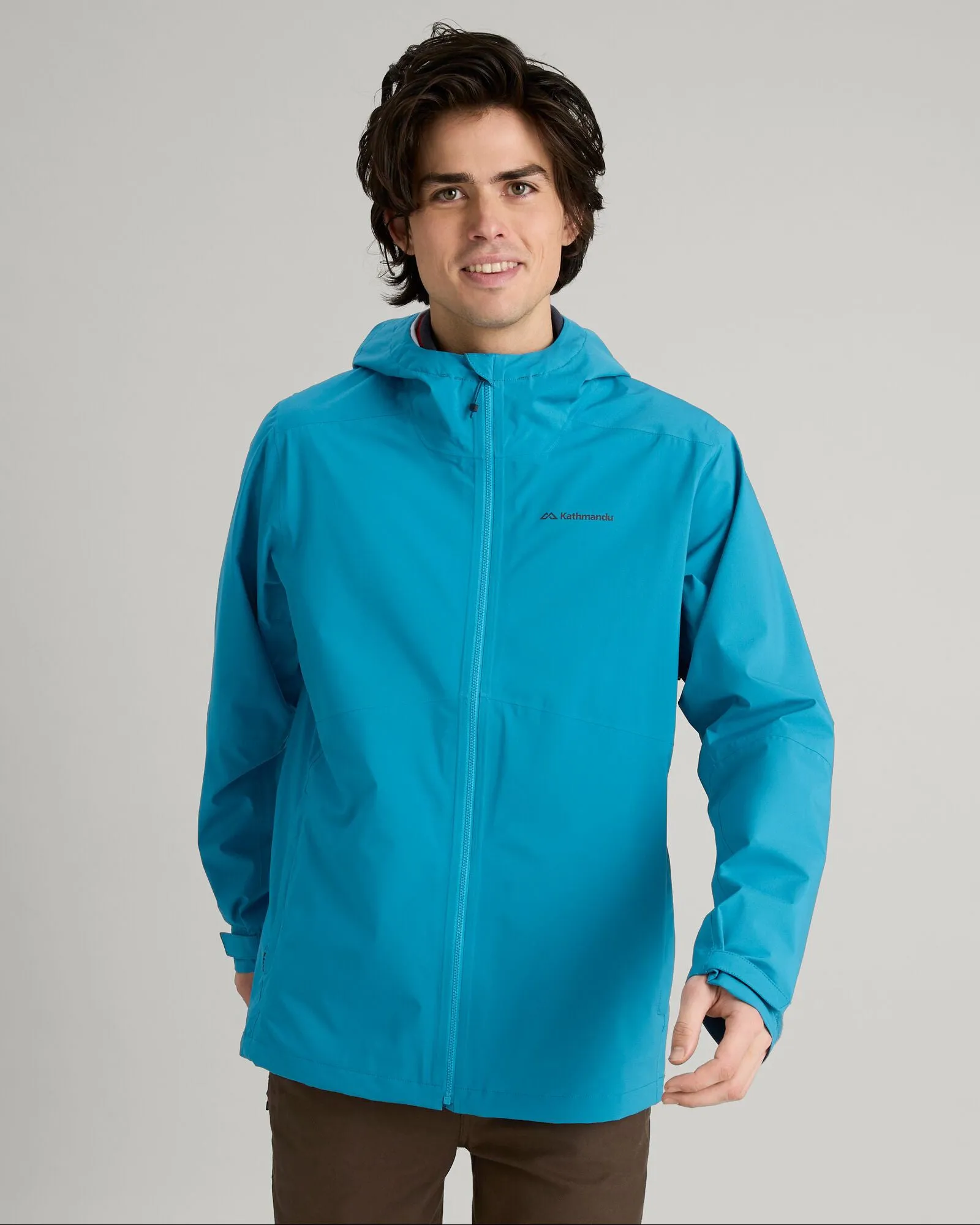 Smooth Zipper Action Wind Stop Men's Trailhead Stretch 2.5-layer Rain Jacket - Eddy