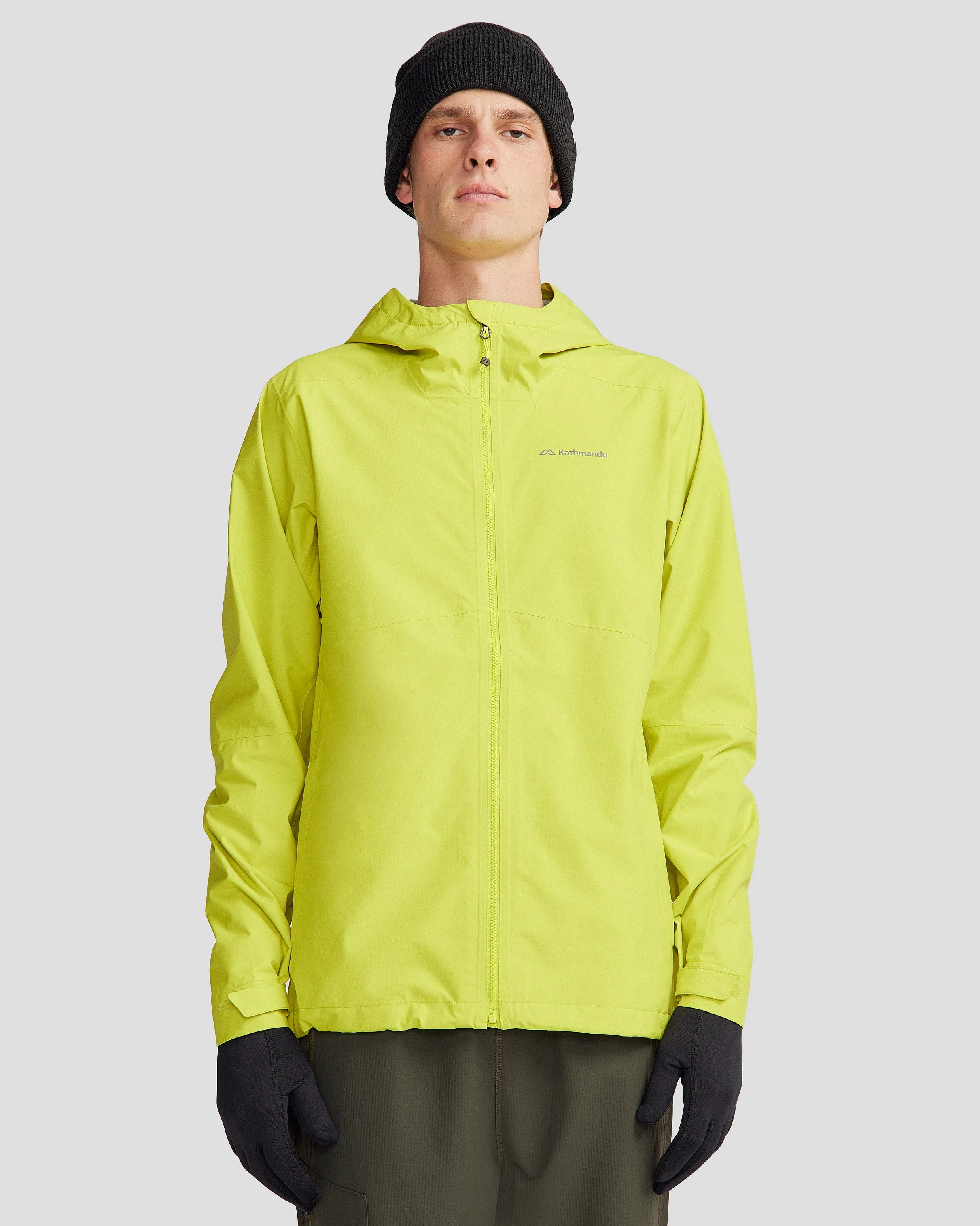 Ergonomic Shoulder Design Men's Trailhead Stretch 2.5L Rain Jacket - Bright Moss