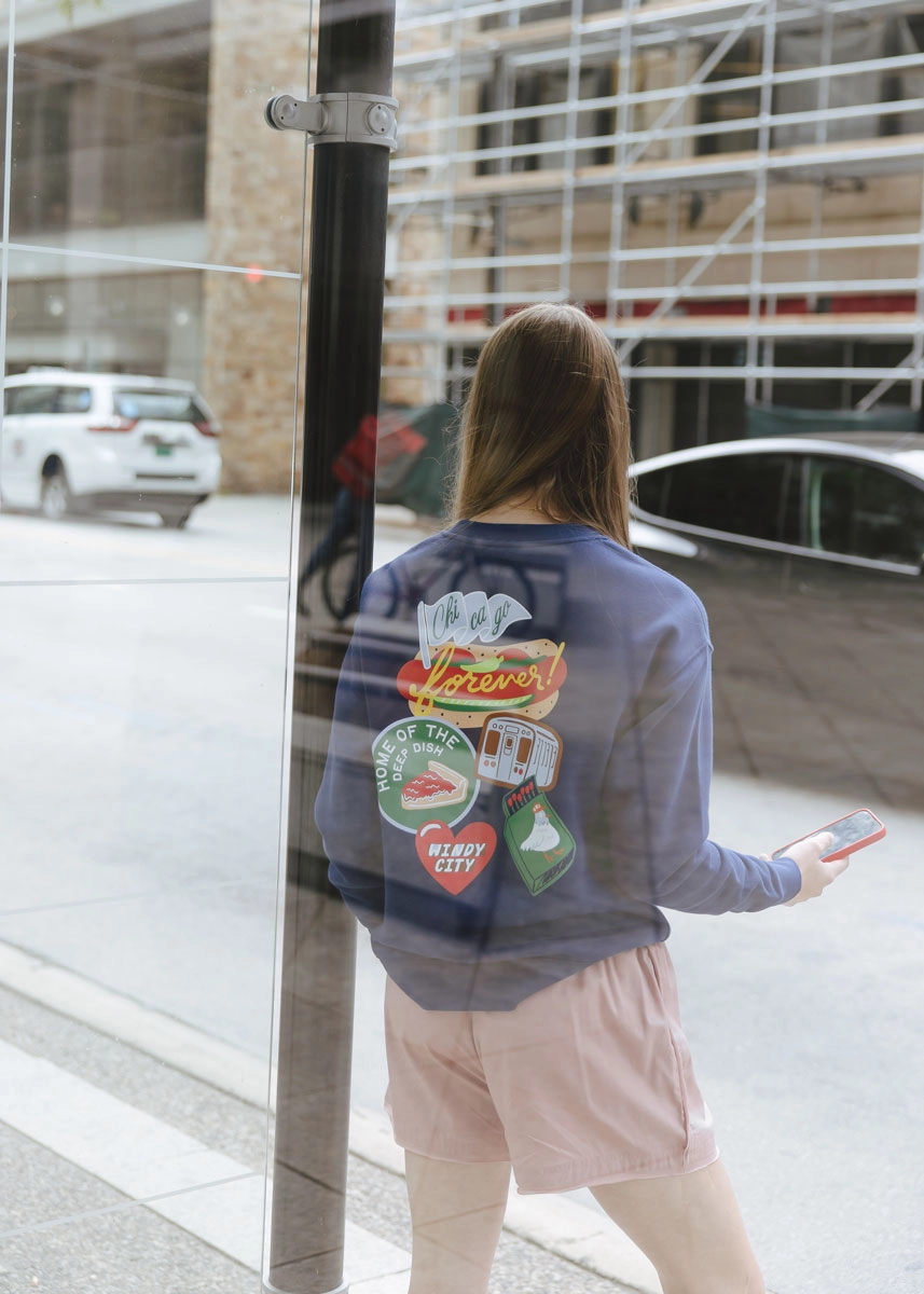 Chicago Patches Sweatshirt Layered Wearable