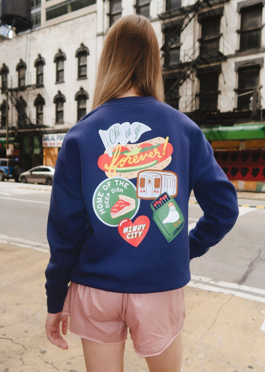 Chicago Patches Sweatshirt Fashion Layers