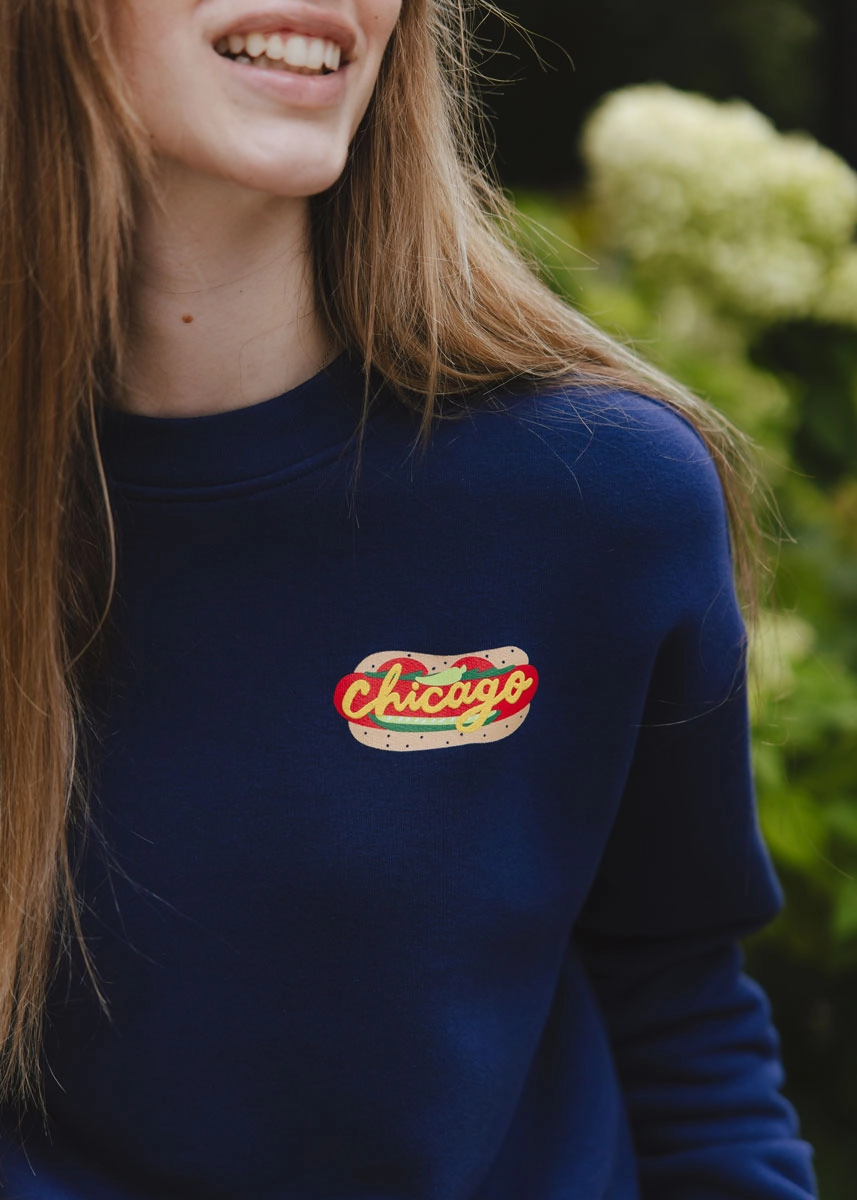 Zero Waste Manufacturing Chicago Patches Sweatshirt