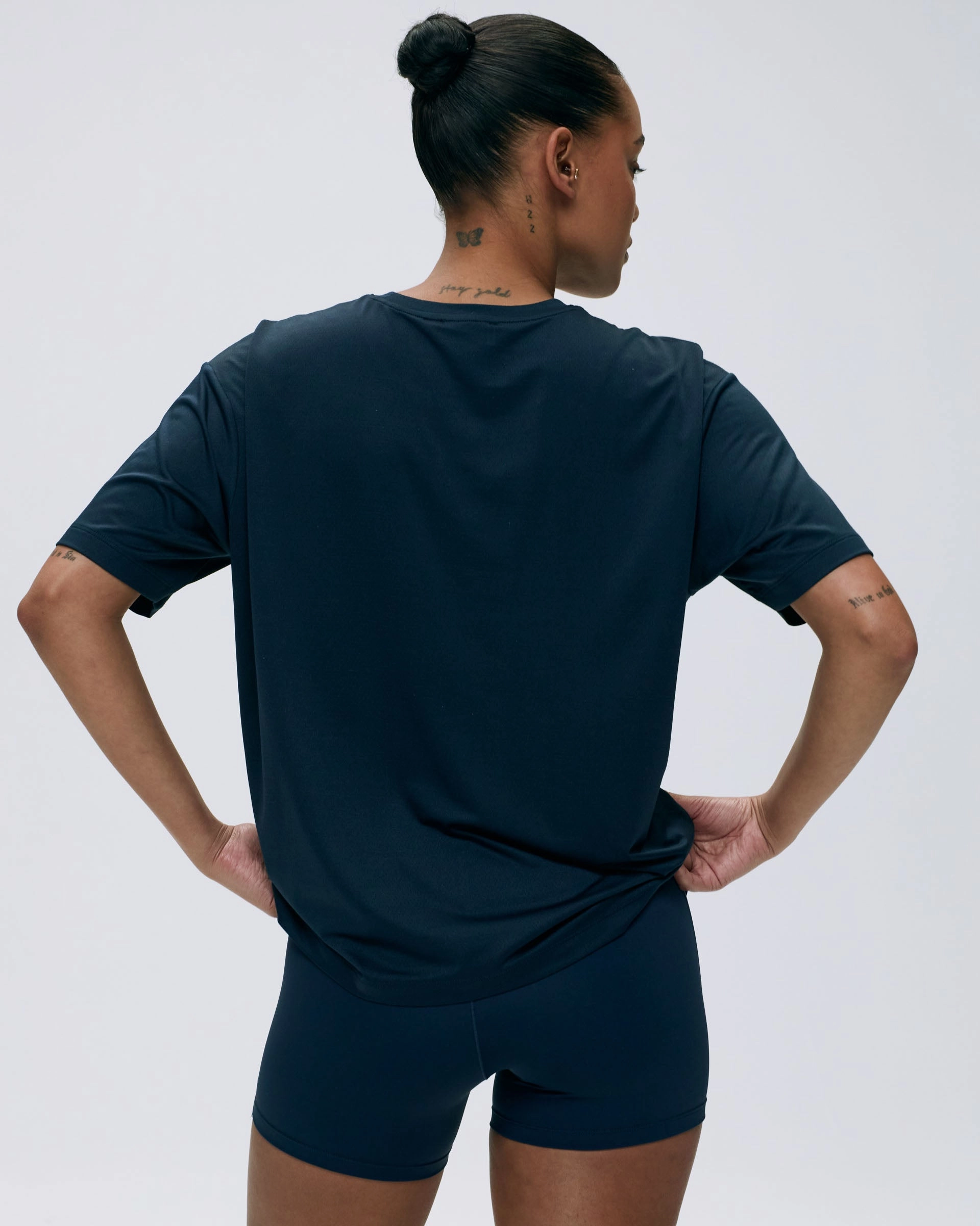 Mesh Active T-Shirt - Navy Blue BondedShoulder
