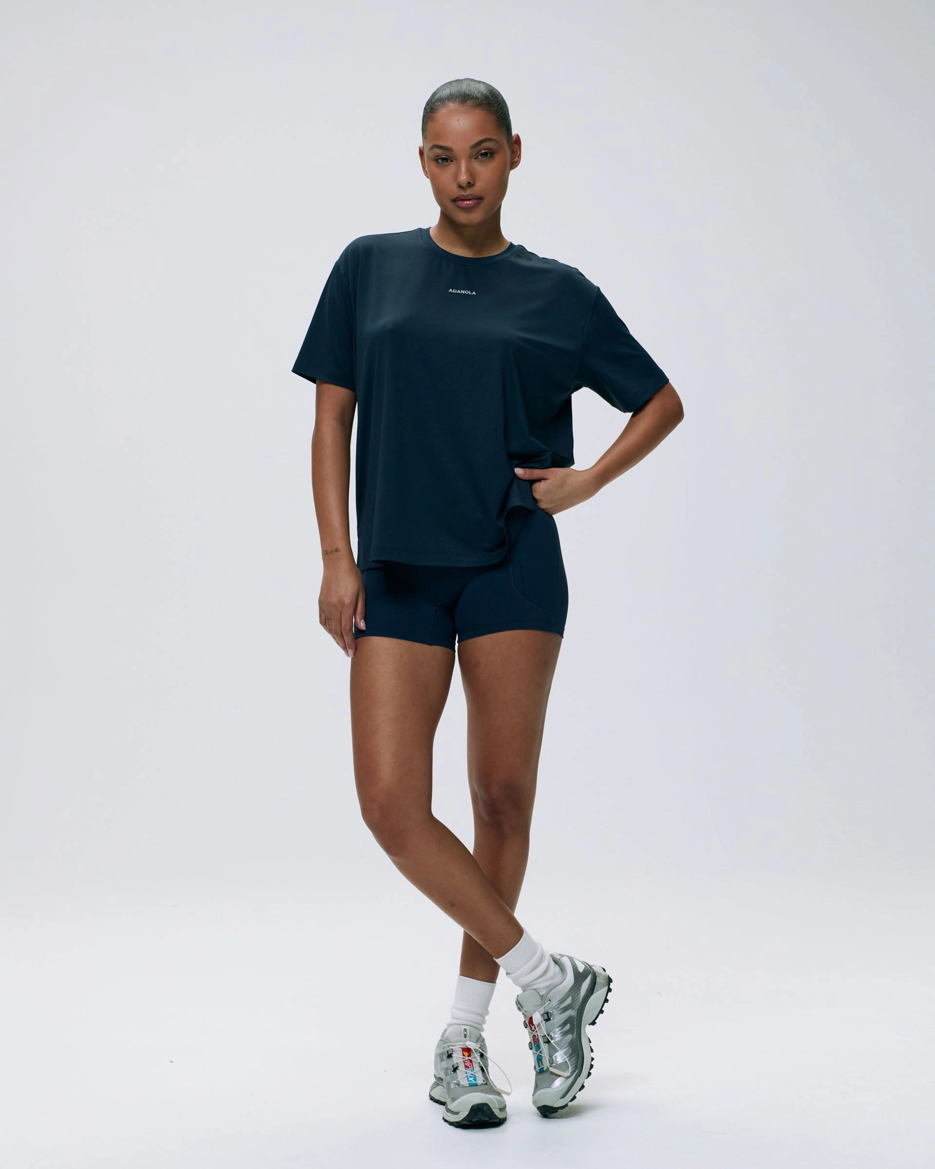 EcoCertified Multipurpose Design Mesh Active T-Shirt - Navy Blue