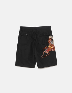 All Purpose Utility Fit Extended Inseam Options 6094 Tiger Dragon Loose Snoshorts Black