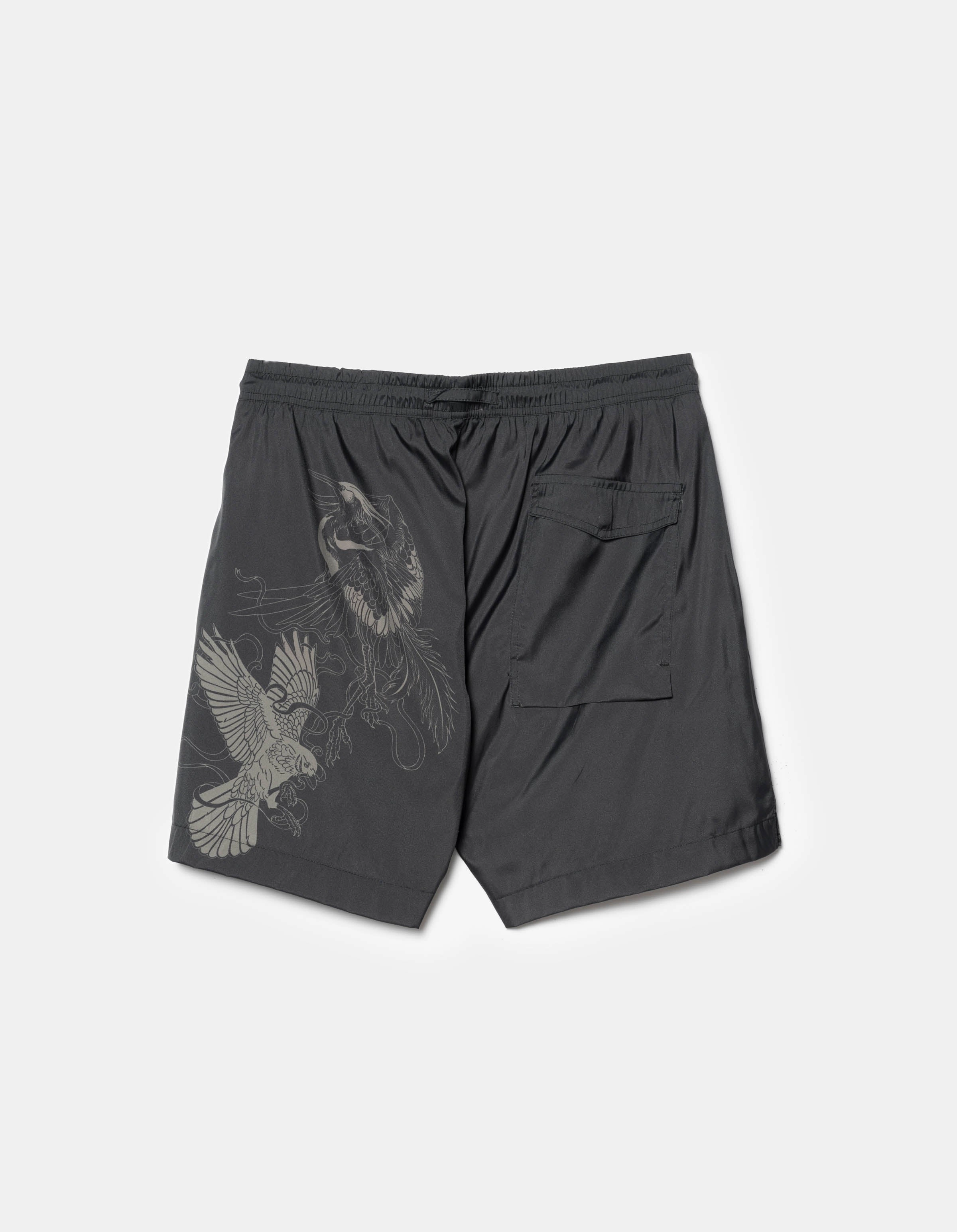 Travel Friendly 1543 Crow & Heron Swim Shorts Black