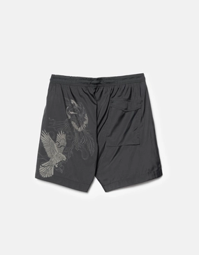 Travel Friendly 1543 Crow & Heron Swim Shorts Black