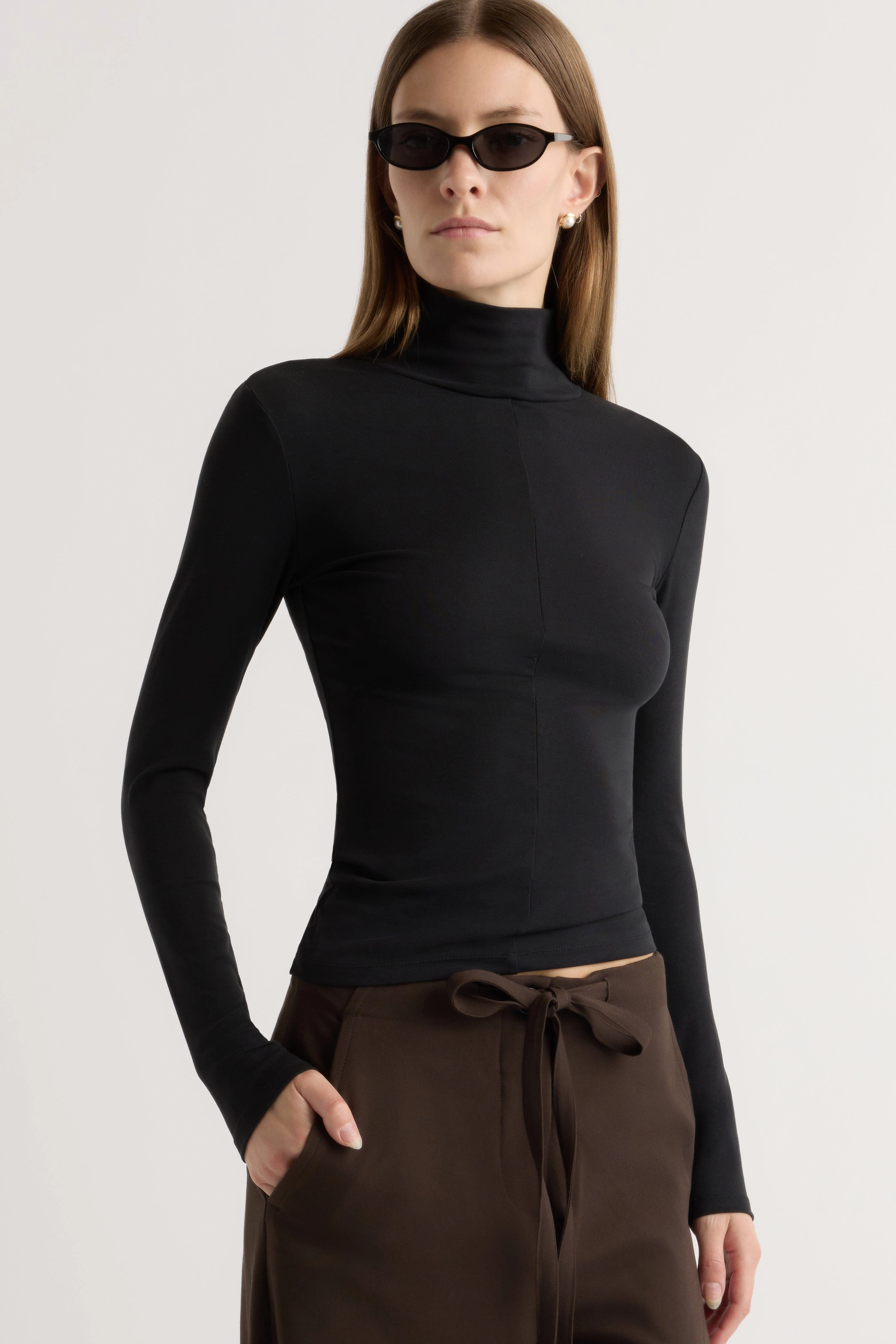 Vintage Look Valentine's Day Michi Seam-Detail Turtleneck Tee