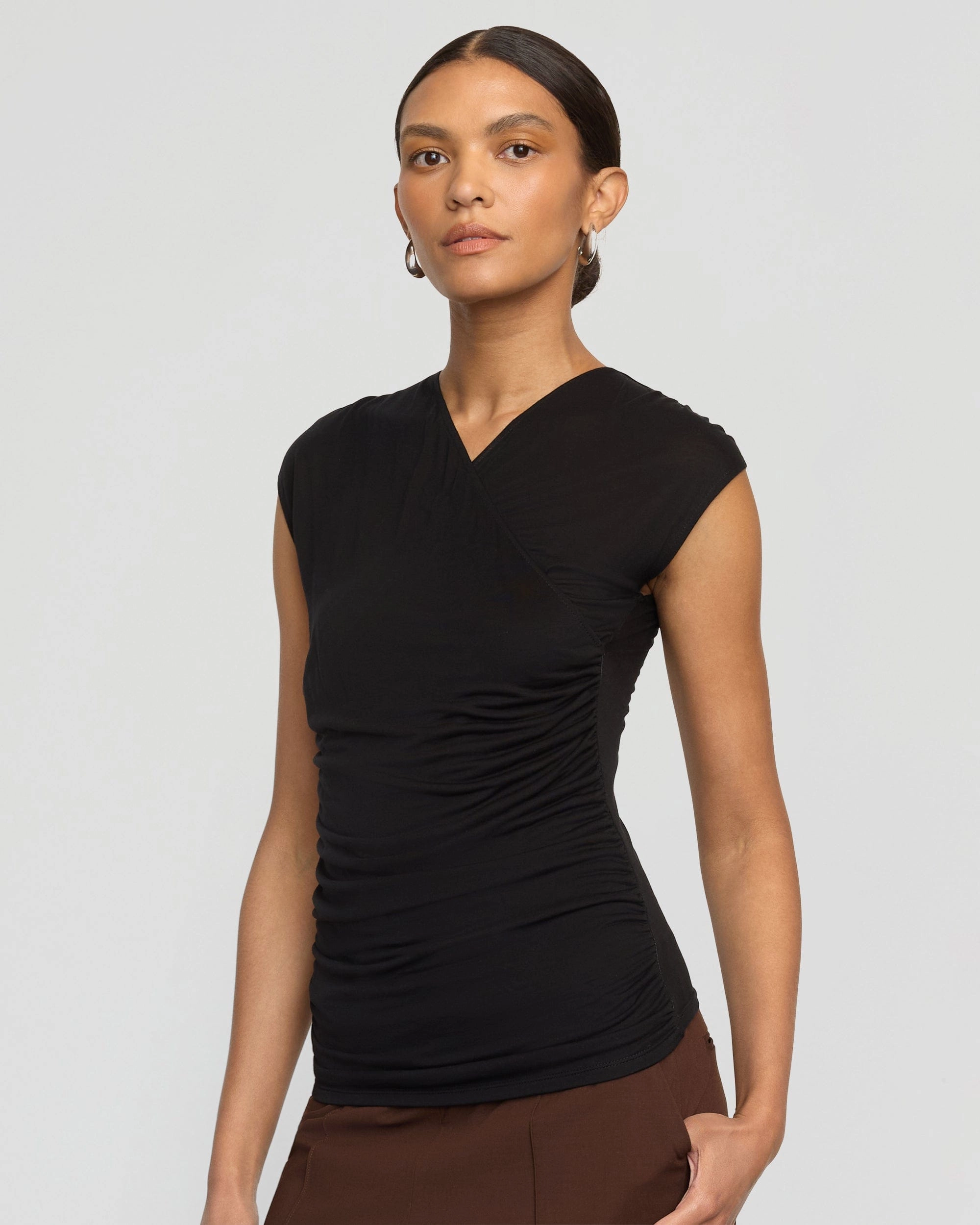 Daily Comfort Lila Tencel Wrap-Neck Tee