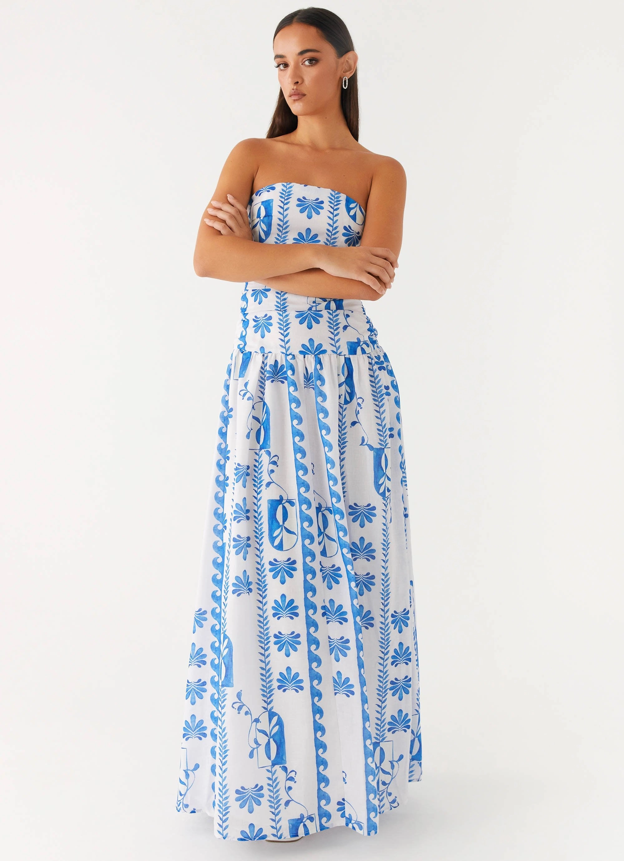 Polished Form Carmel Maxi Dress - Floral Wave