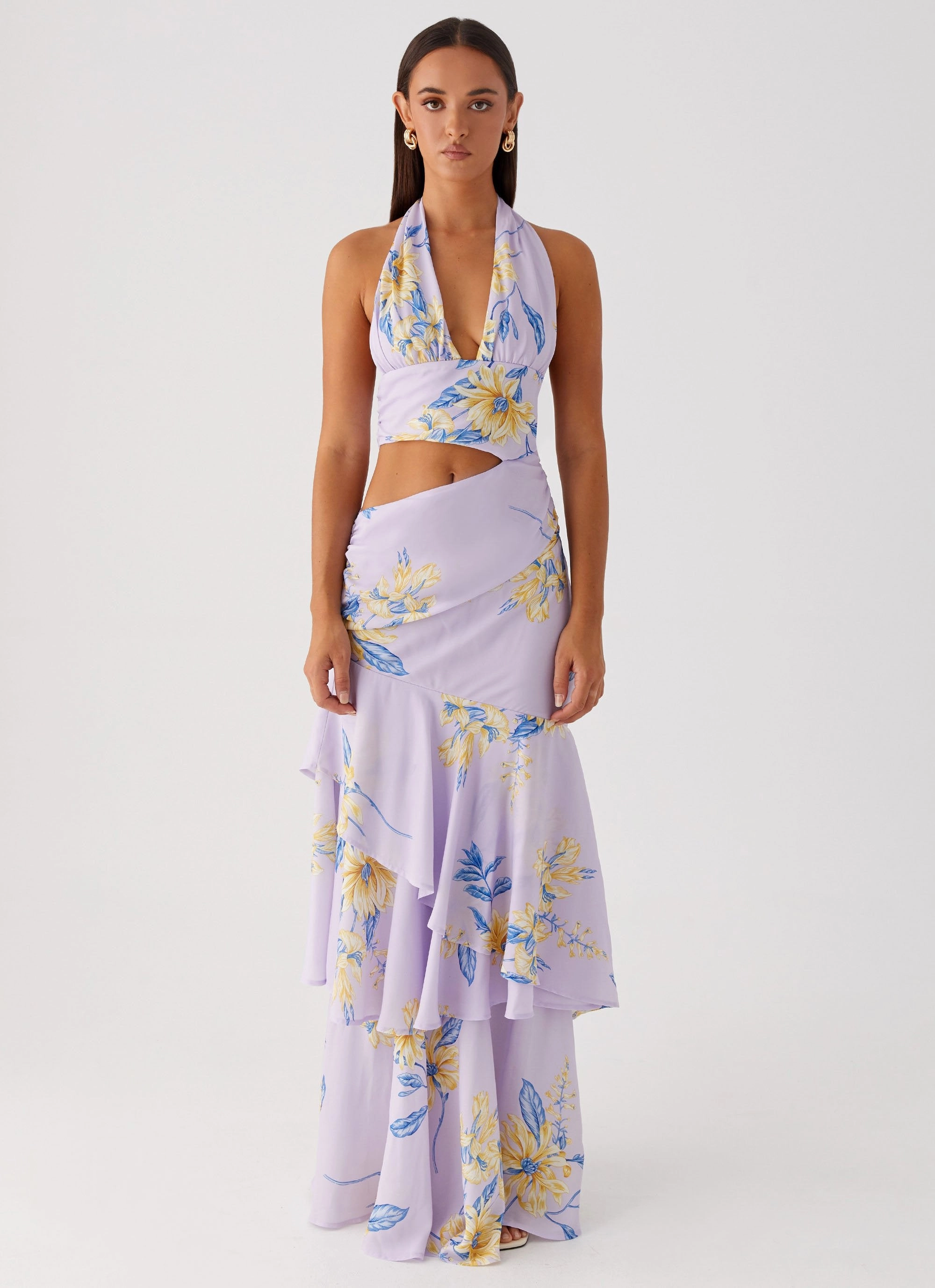 Adjustable Straps Mikayla Maxi Dress - Lavender