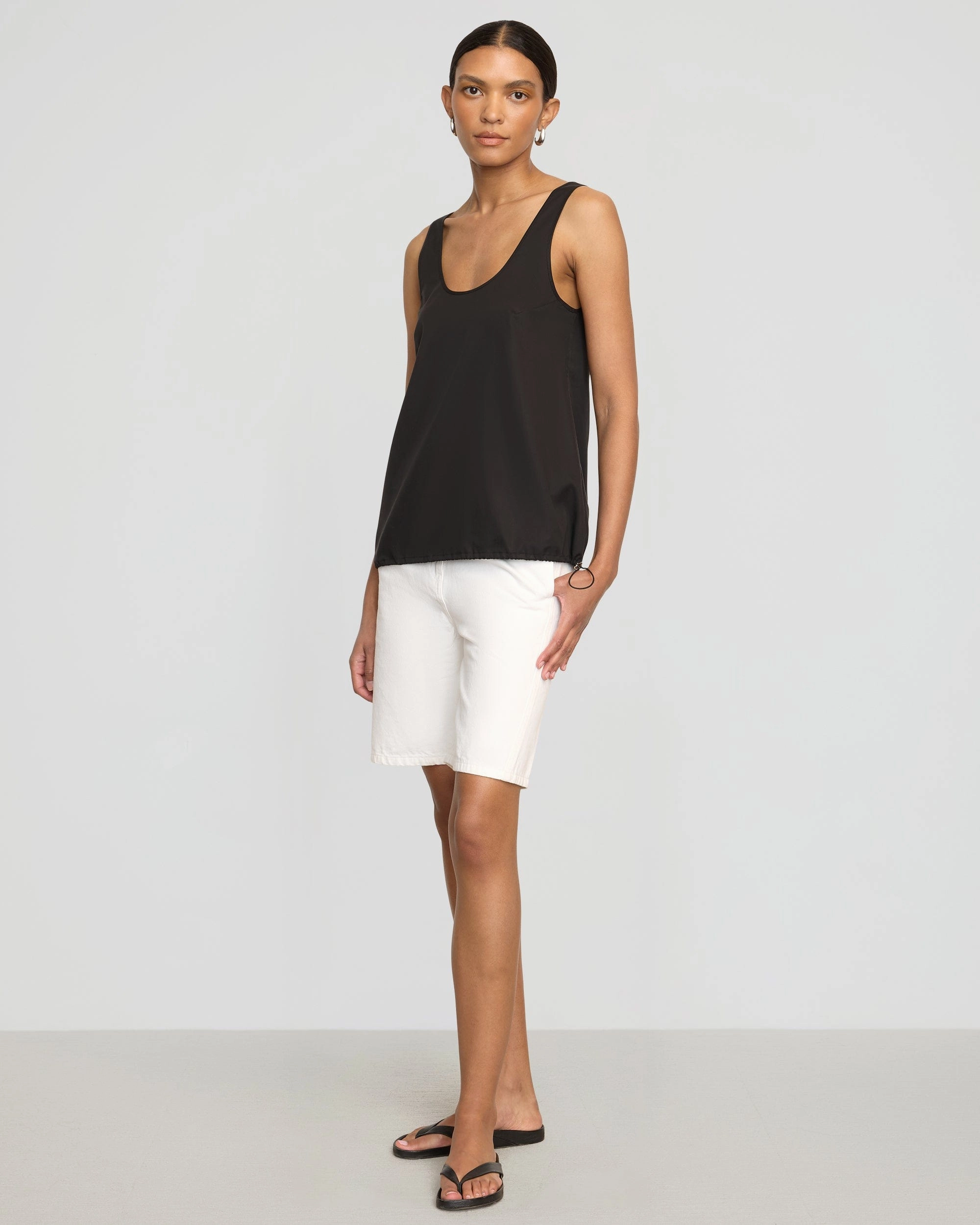 Movie Night Comfy Style Miller Drawstring-Hem Tencel-Blend Tank
