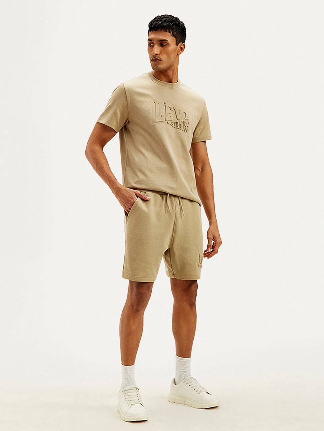 Men's Beige Regular Fit Shorts athletic clothing