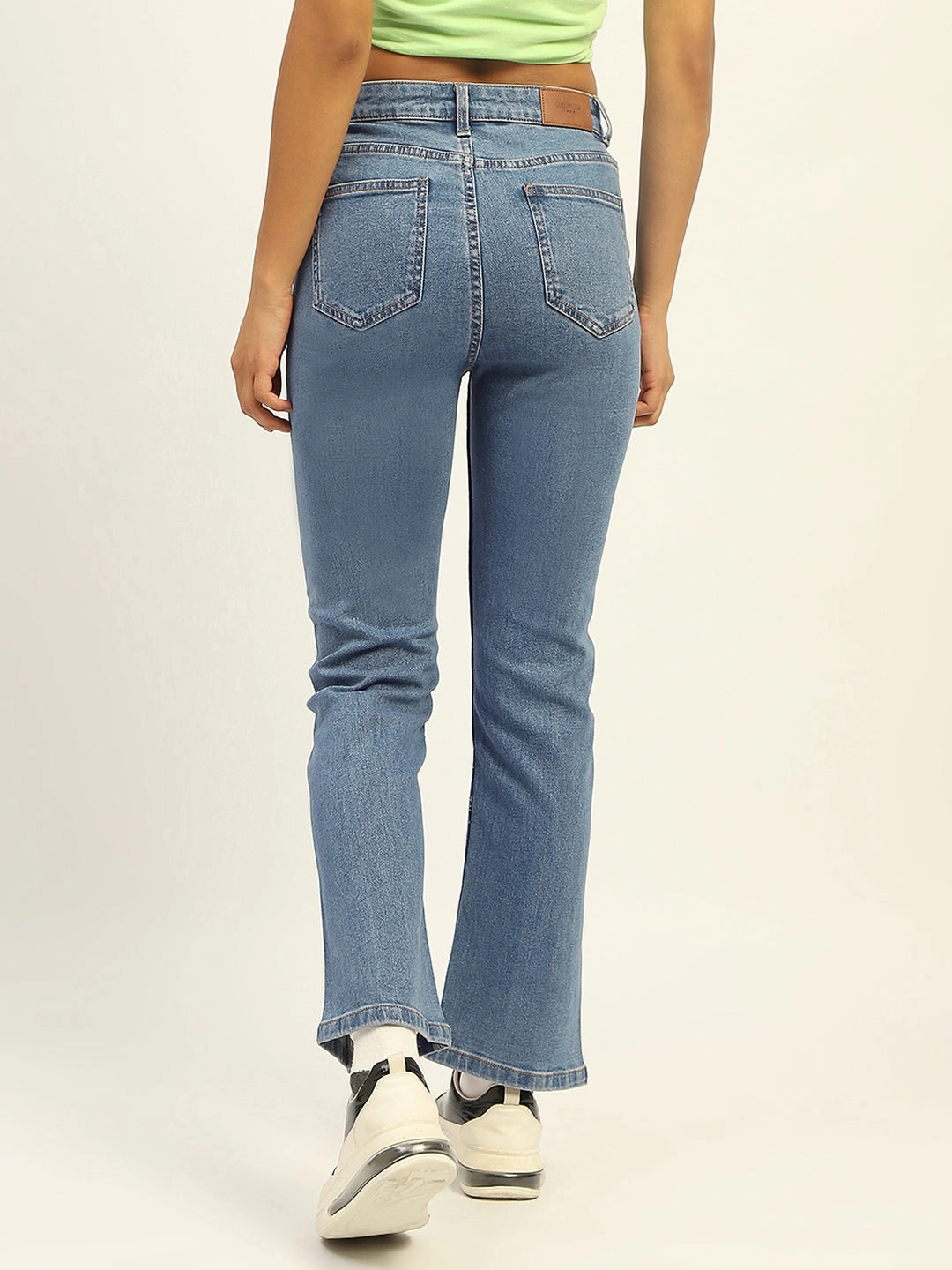 Work Friendly Madame Blue Straight Fit Cotton Denim