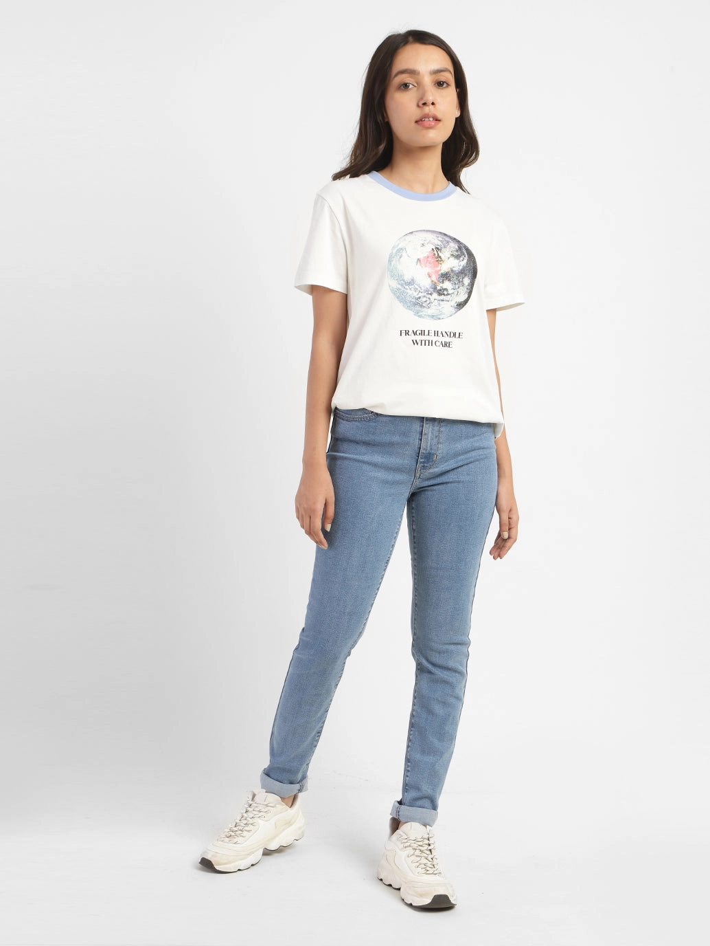 Women's 721 Blue Skinny Fit High Rise Jeans Smart Casual