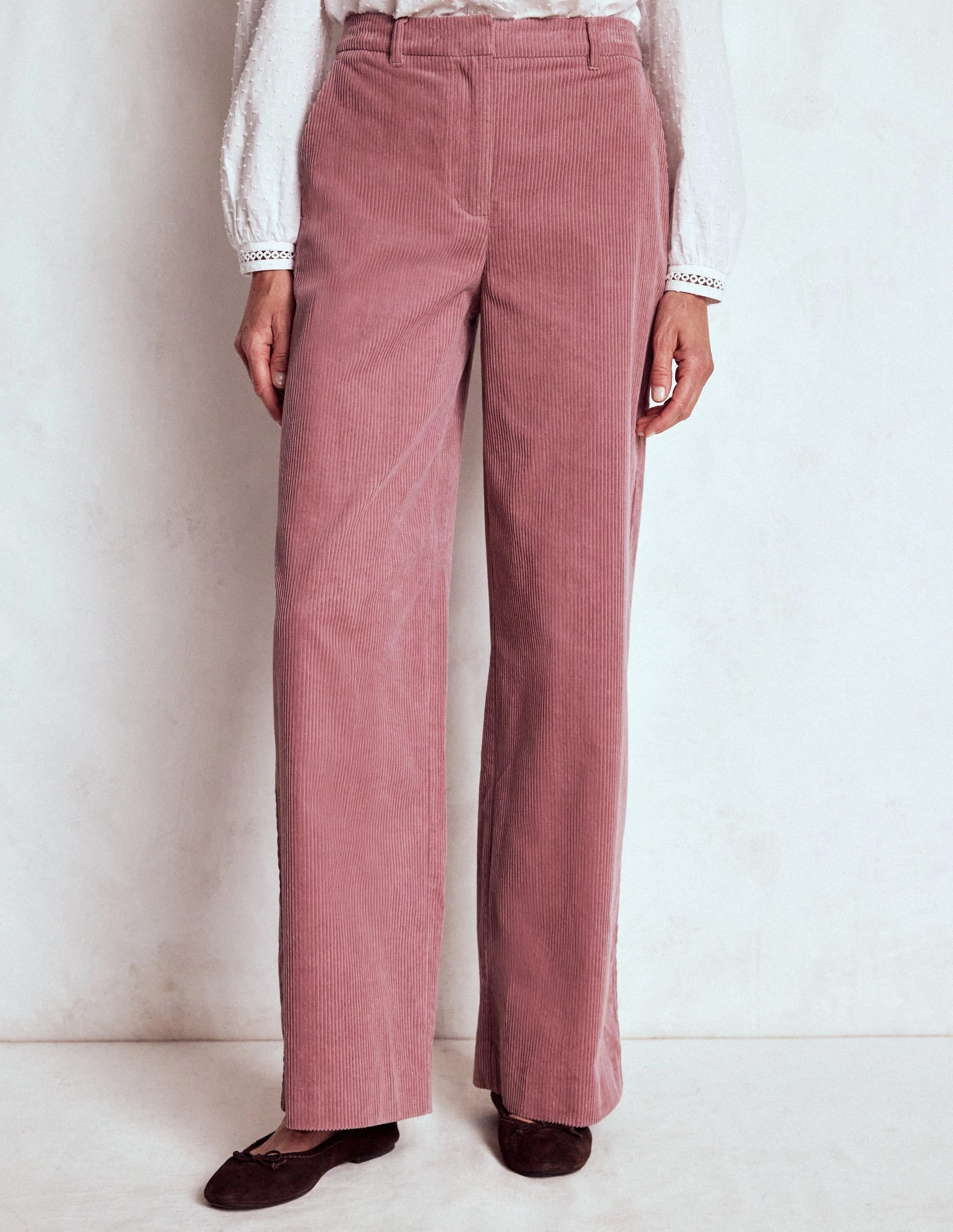 Belgravia Cord Trousers-Blushing Rose Tear Resistant High Stretch Fit
