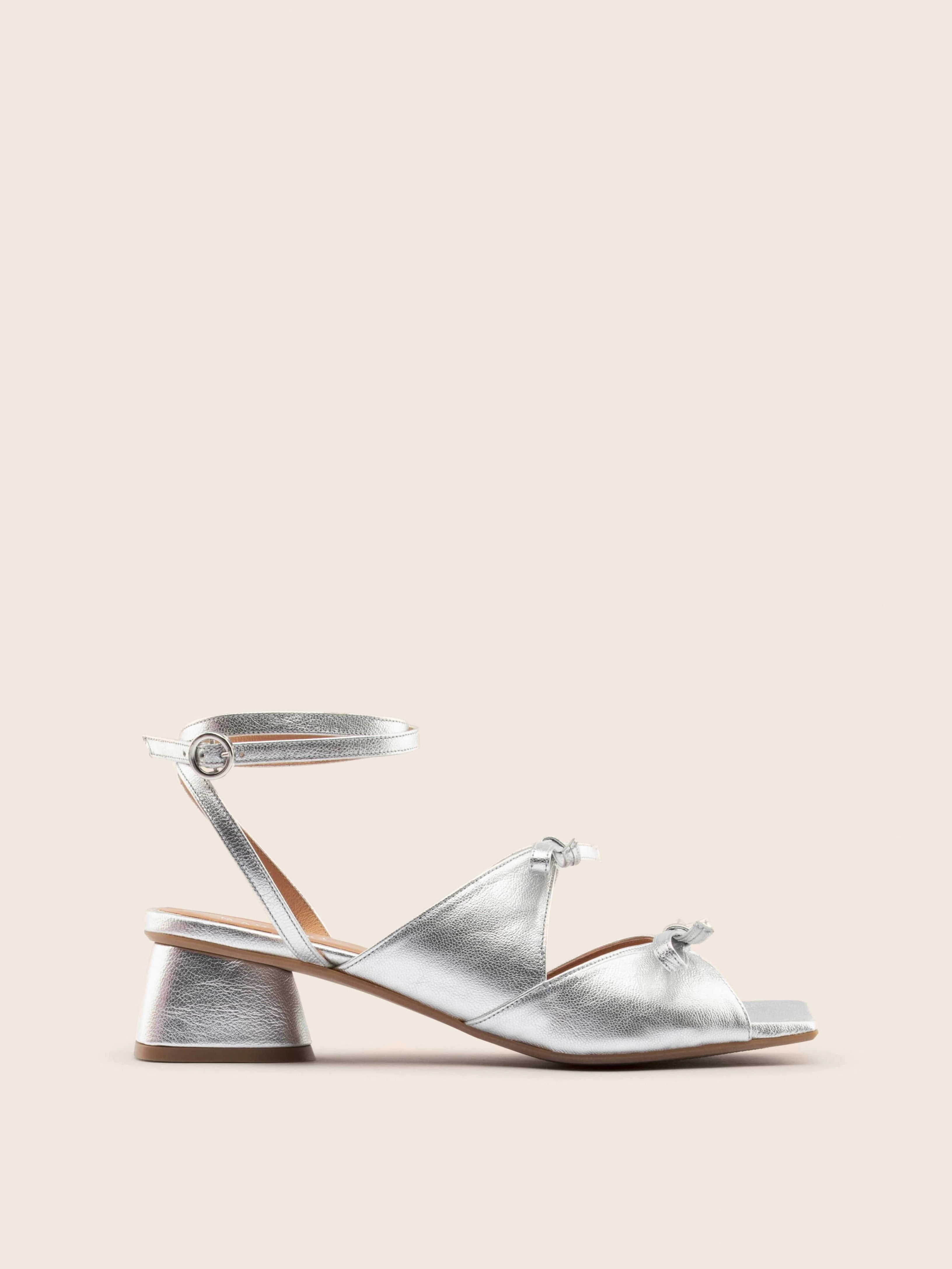 Heel Cap Ankle Loop Mira Silver Heel