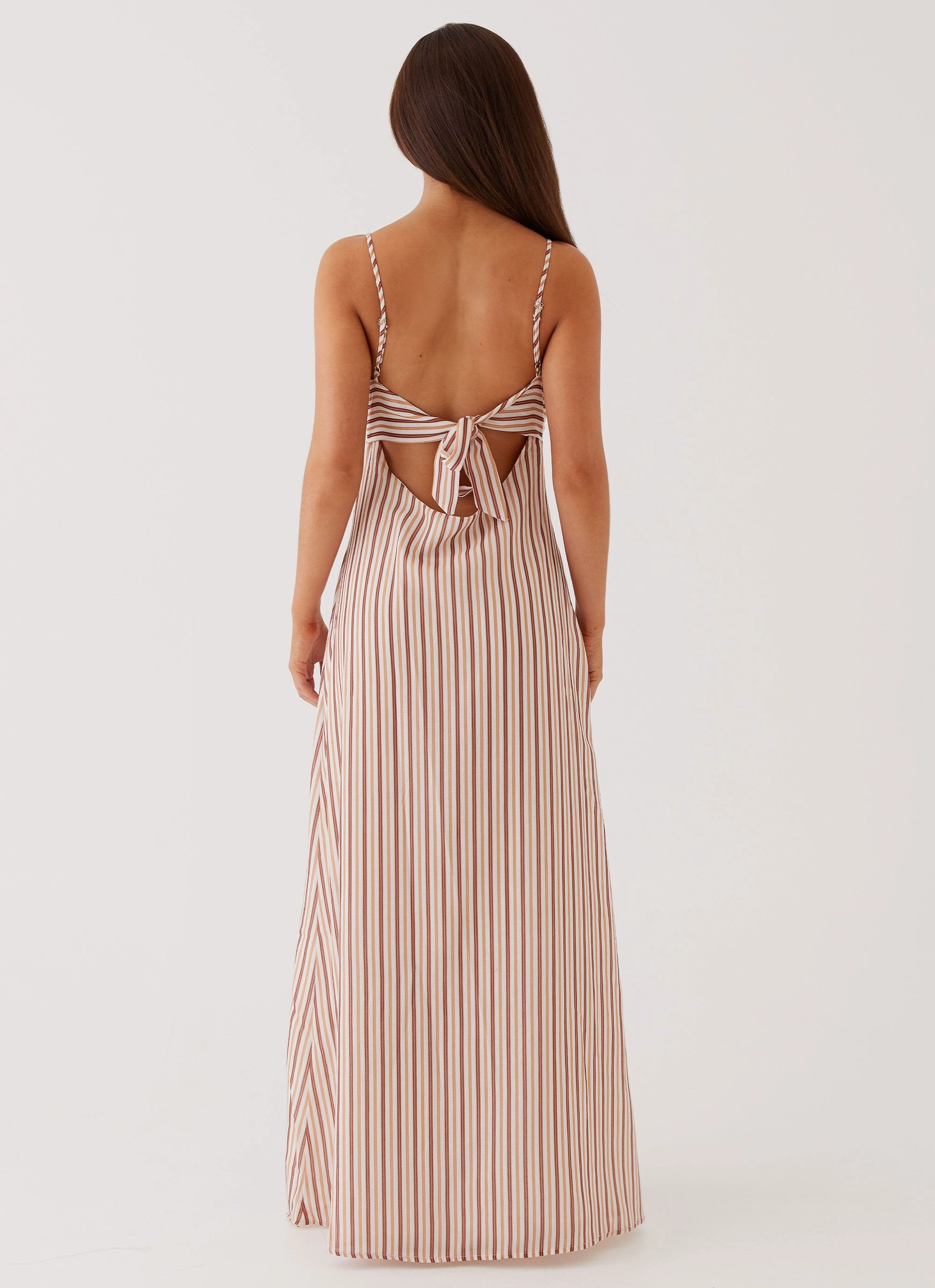 Flora Linen Maxi Dress - Passionfruit Stripe Feel Good