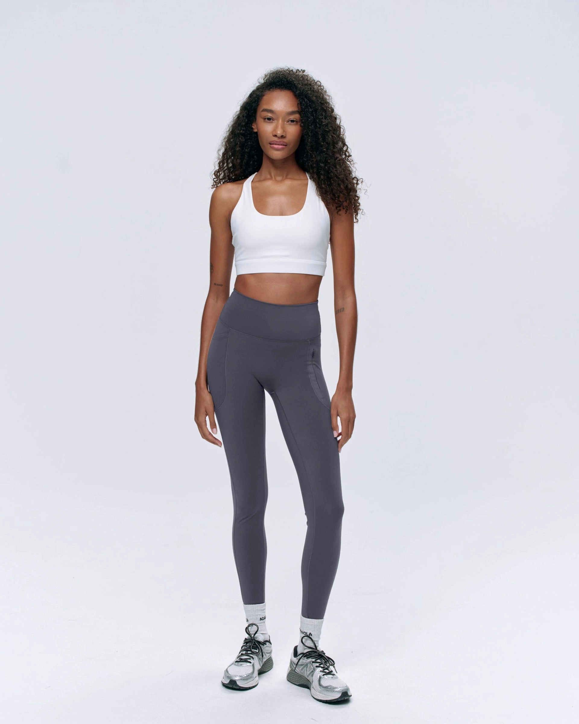 Ultimate Seam Detail Zip Pocket Leggings - Dark Grey For Teens Compression Support Outdoor Lover Fitness Training