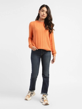 Women's 312 Blue Straight Fit Mid Rise Jeans Minimal Fading