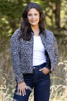 Shine On Label Kinsley Quilted Jacket Animal Print Quick Dry Coating