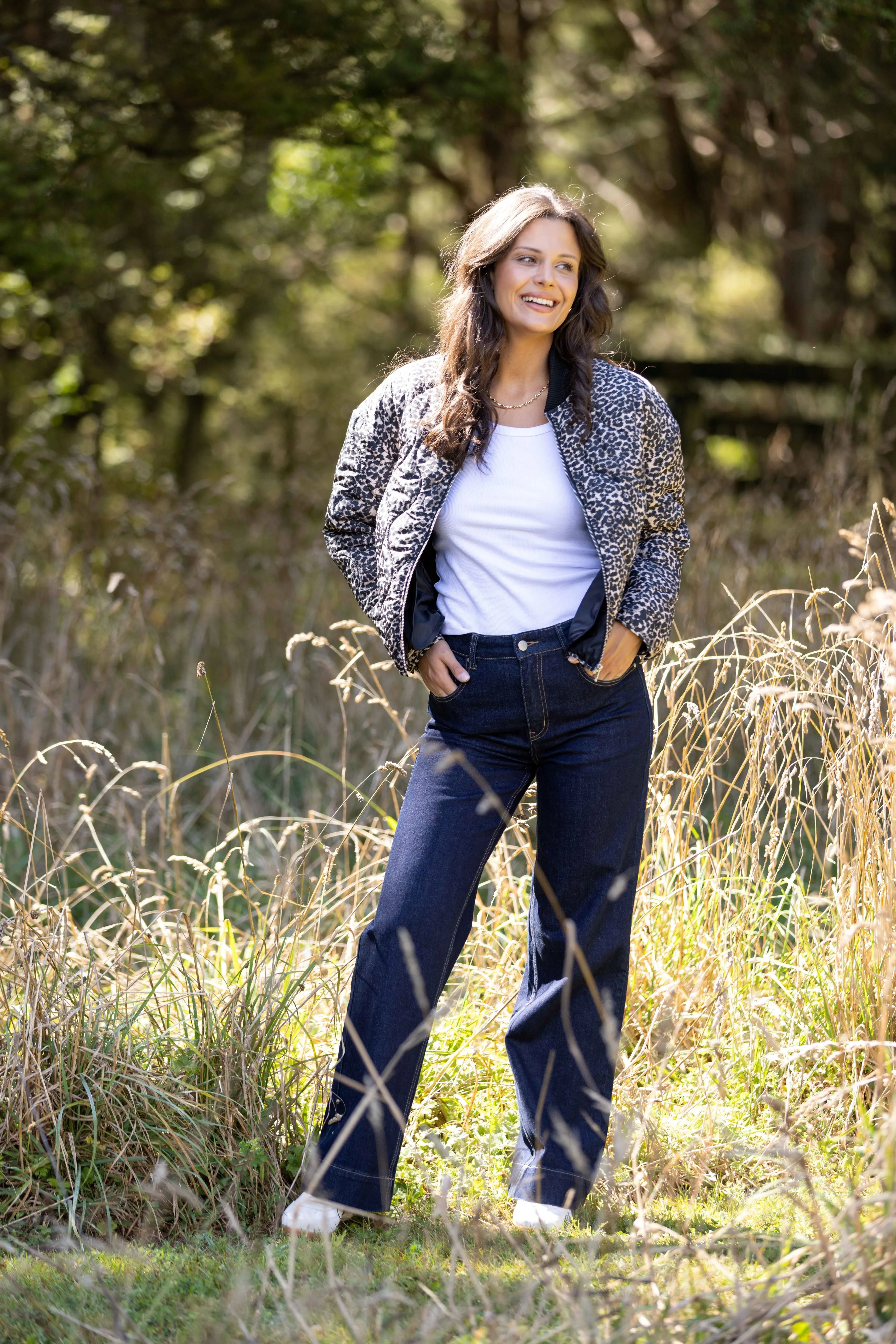 FlexibleFit Convertible Sleeves Shine On Label Kinsley Quilted Jacket Animal Print