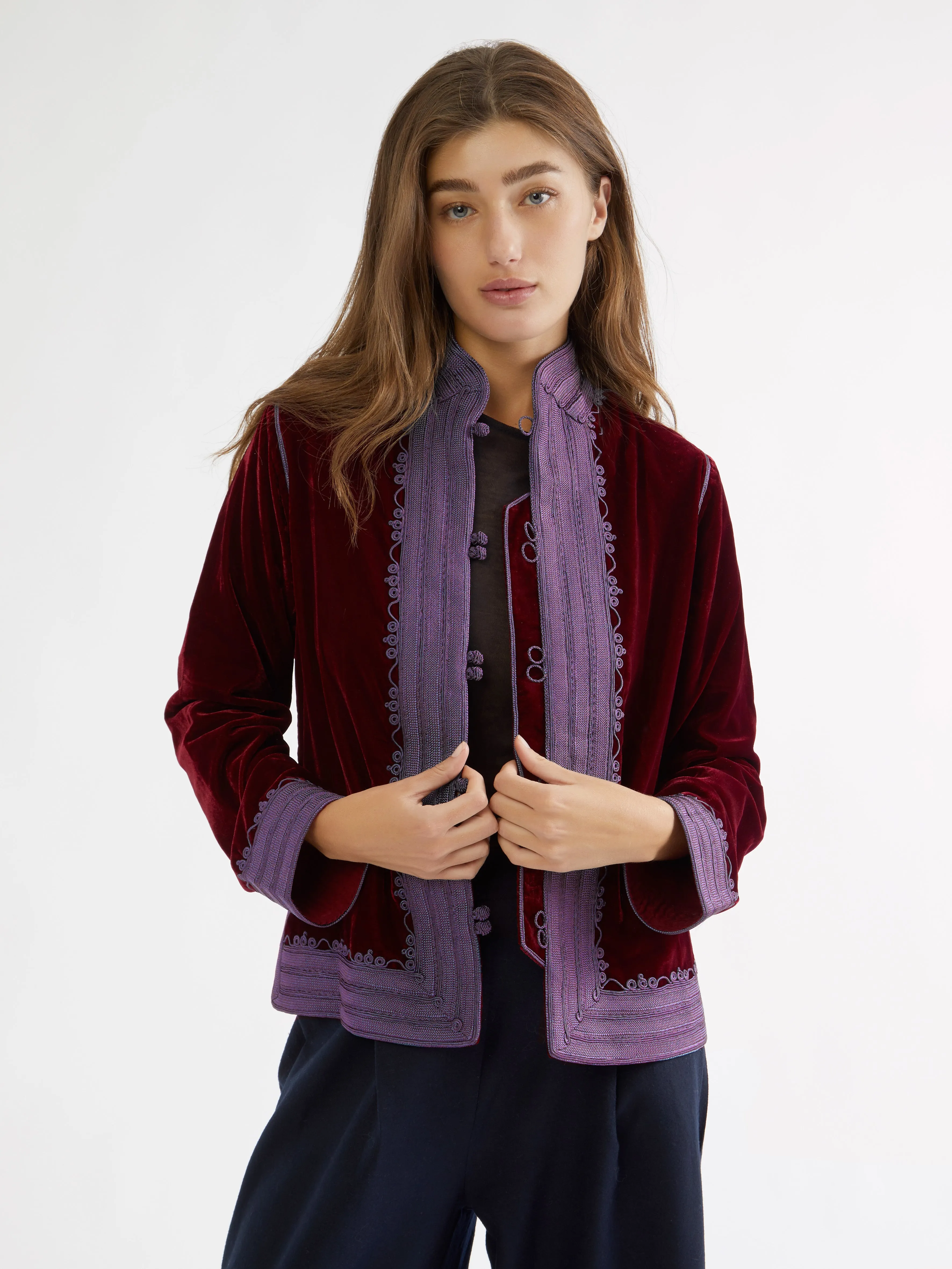 Eco Friendly Coating Odor Resistant Tech Moroccan velvet jacket