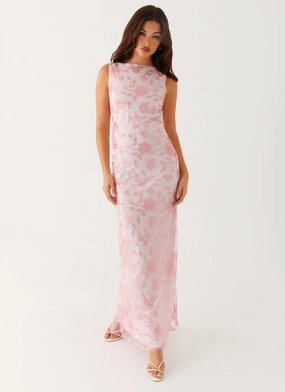 Ceremony Ready Moorey High Neck Maxi Dress - Pink