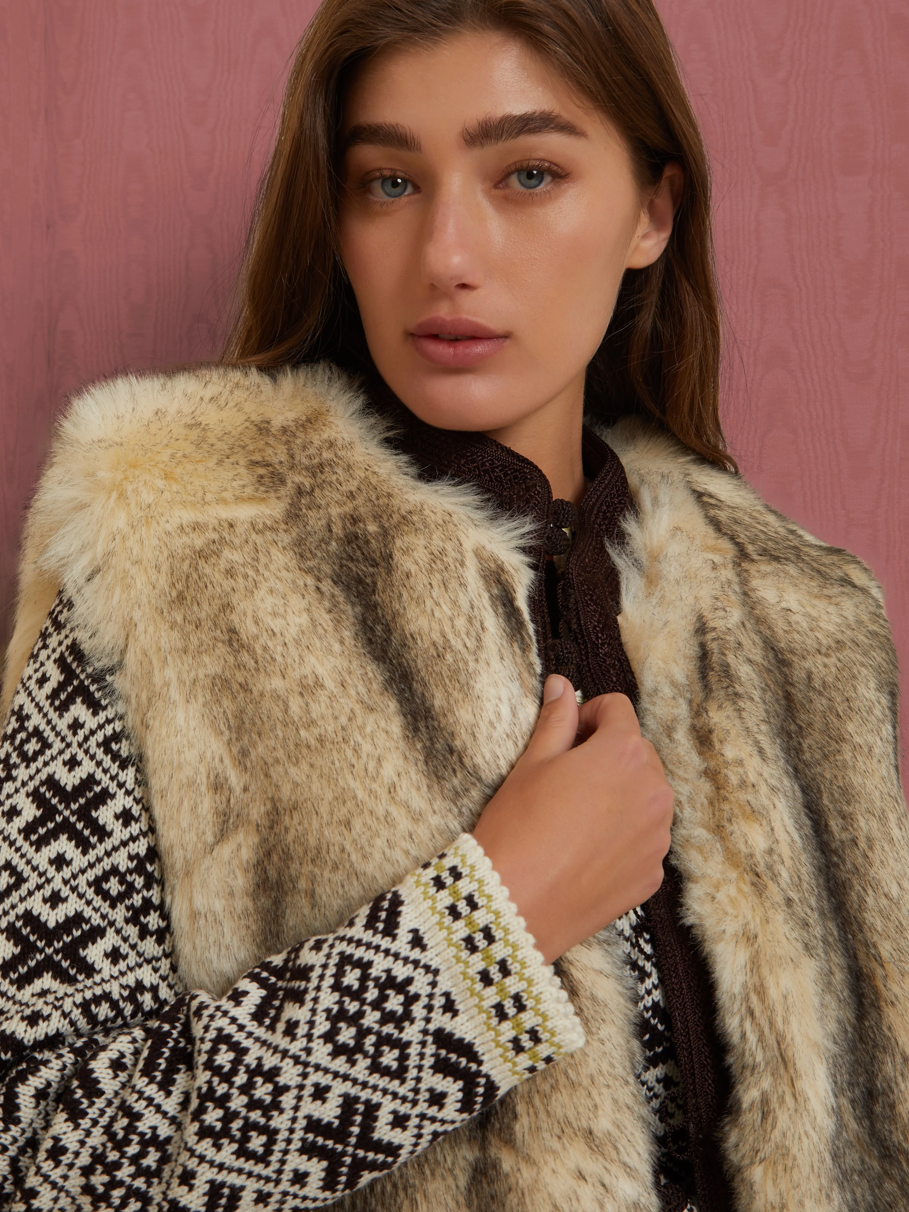 Moroccan faux fur reversible vest Insulated Warmth