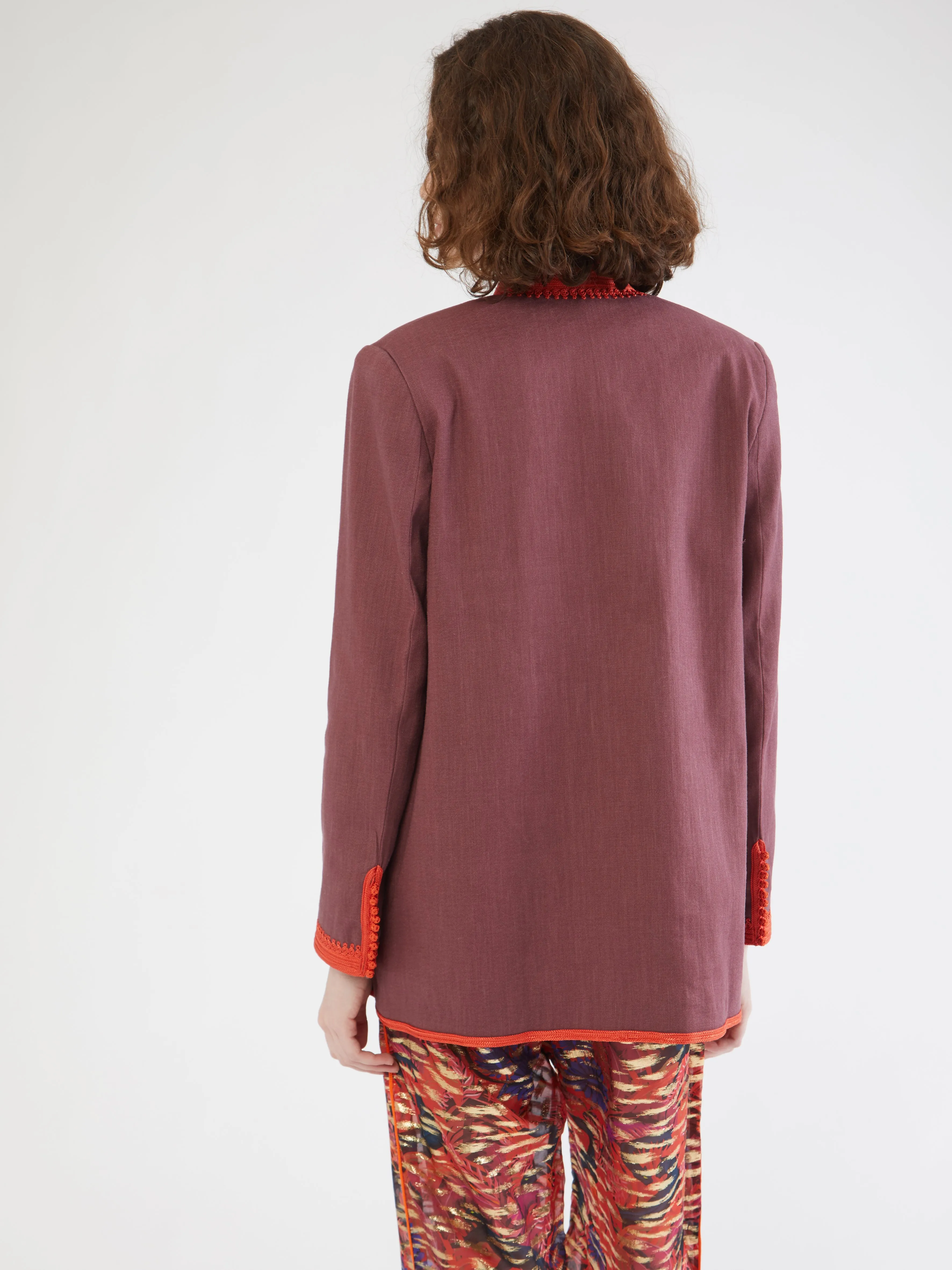 Shrink resistant Breathable Outer Shell Moroccan linen blazer