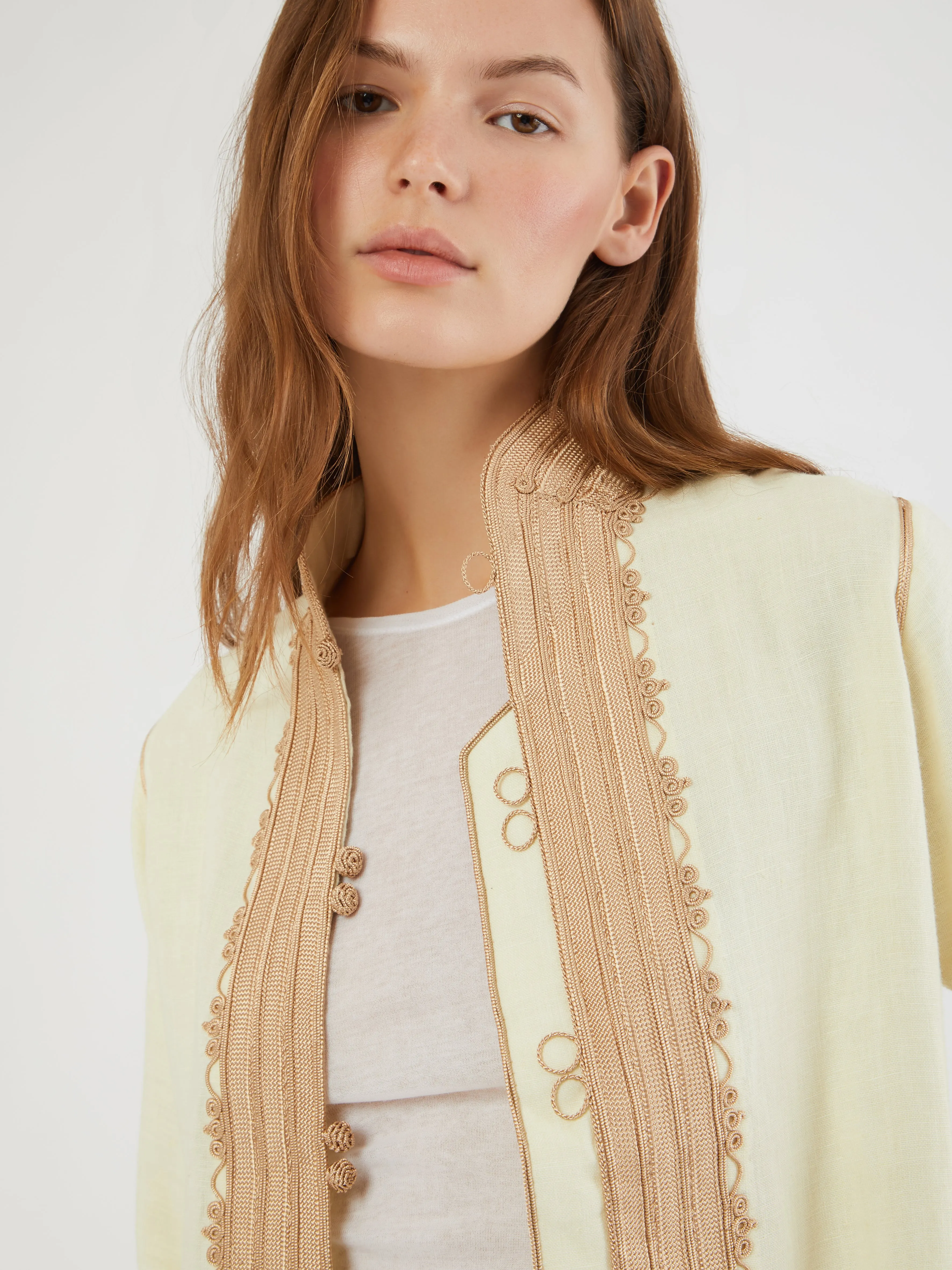 Comfortable lining Moroccan linen jacket