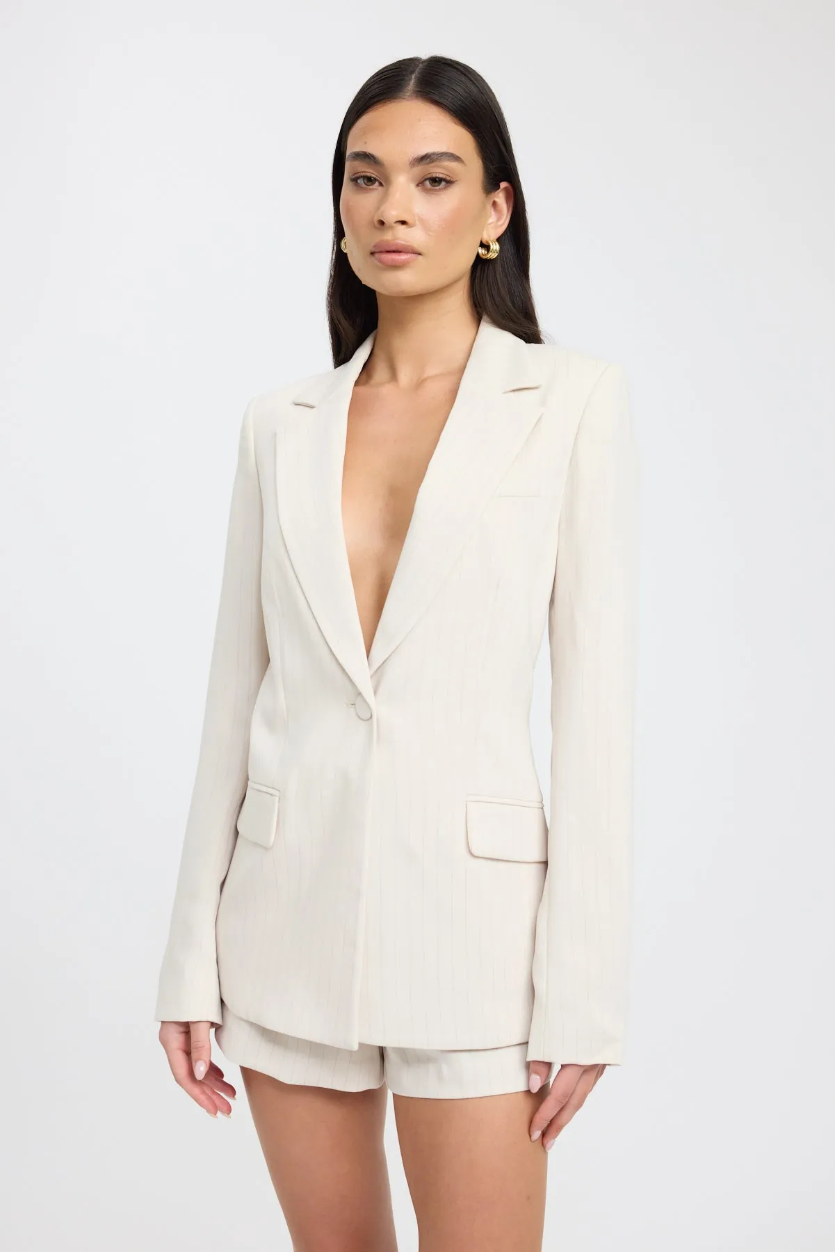 Green Material Reflective details Oslo Cinched Blazer