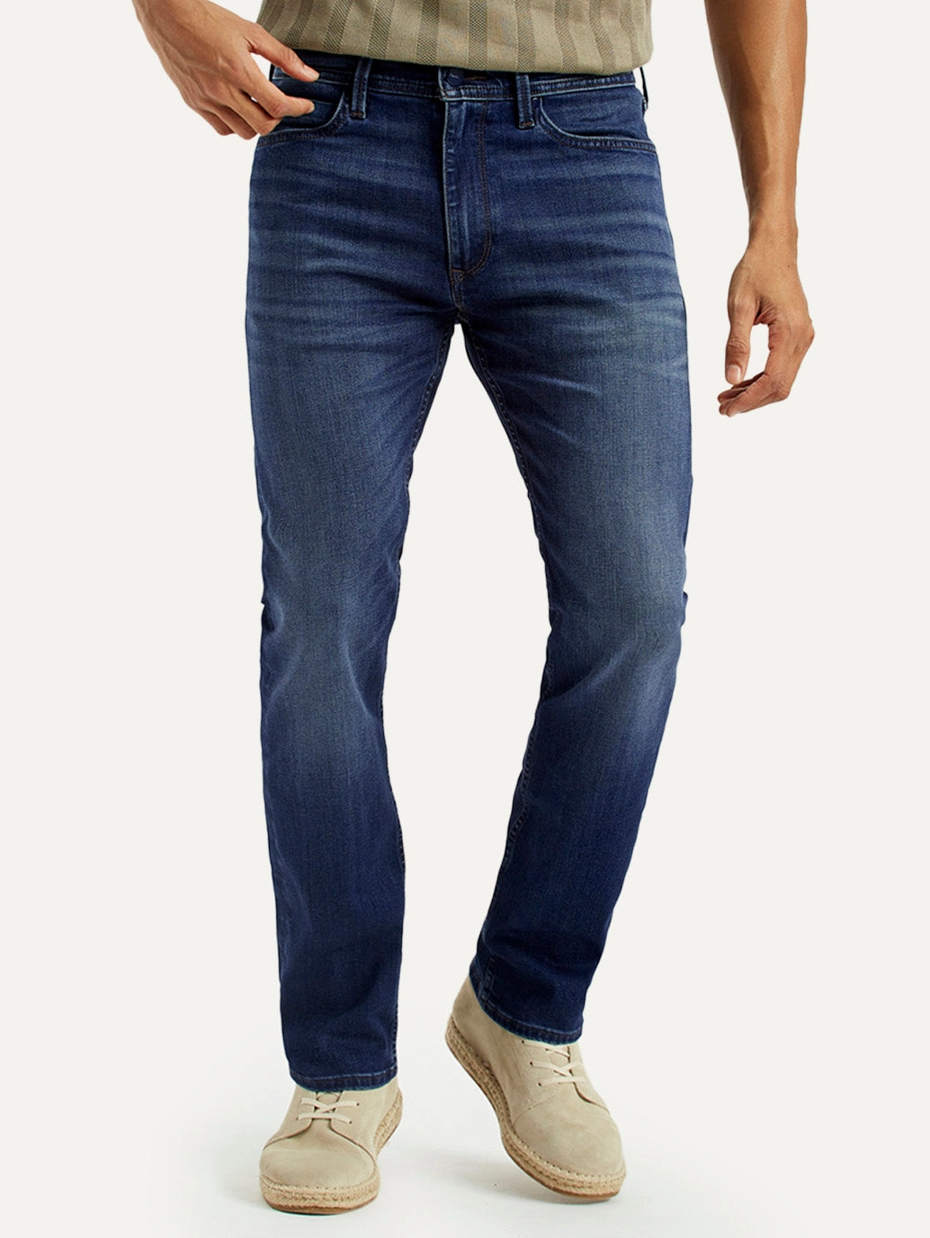 Men's Redloop 513 Light Indigo Slim Straight Fit Mid Rise Jeans Unisex Wear Premium Layer Staple