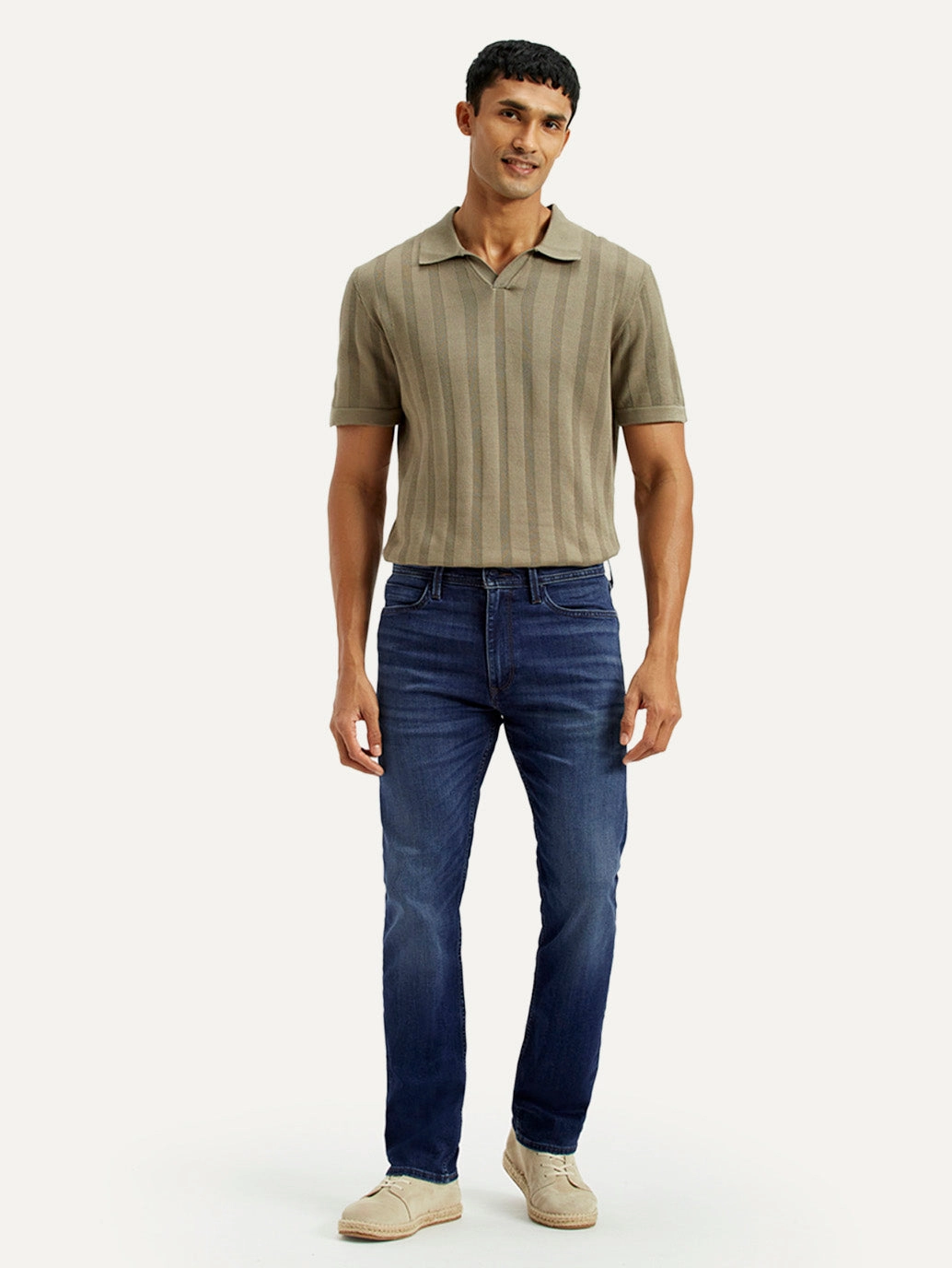 Men's Redloop 513 Light Indigo Slim Straight Fit Mid Rise Jeans Morning Stroll Streetwear Fan