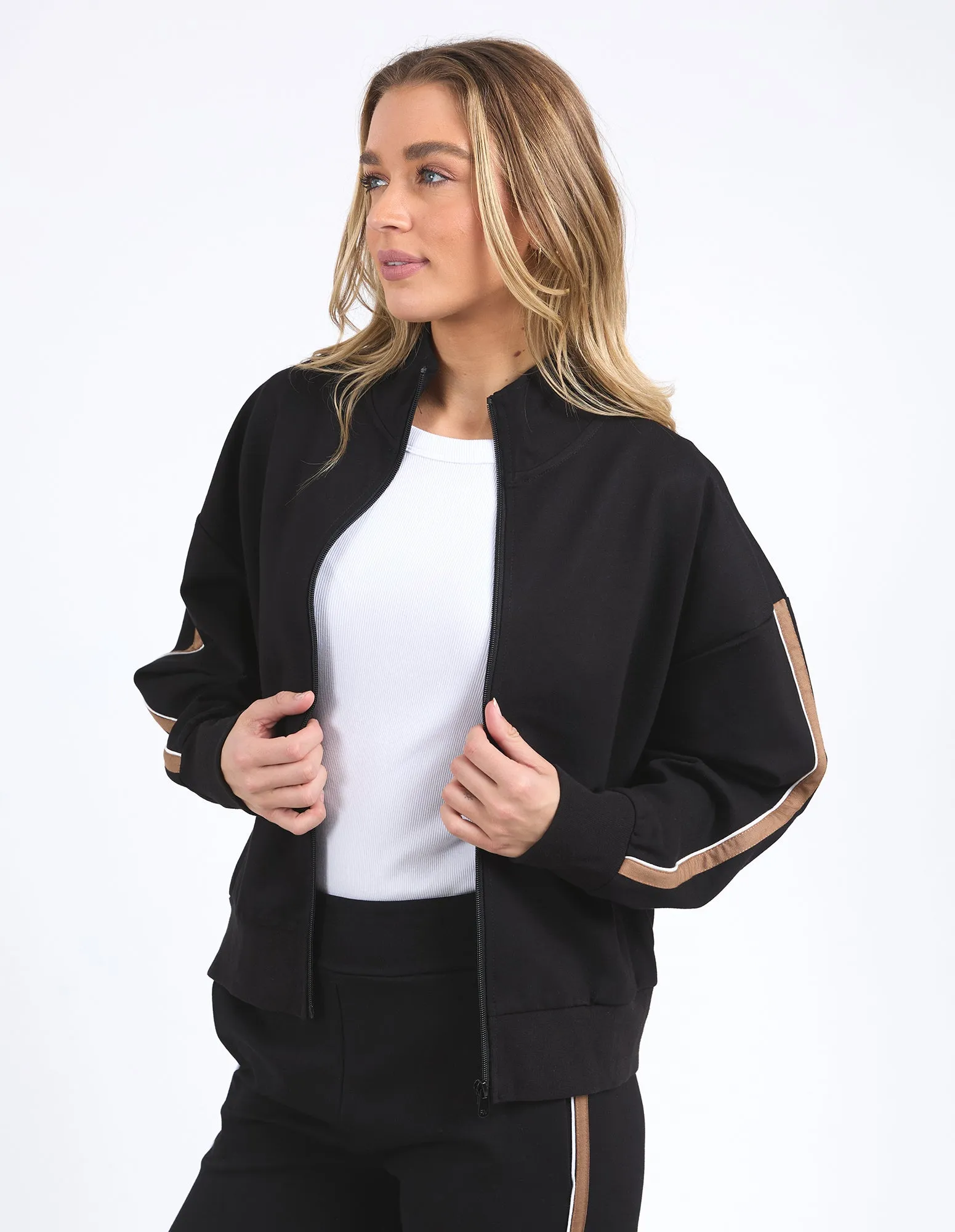 Foxwood London Zip Thru Jacket Black Odor Resistant Fabric