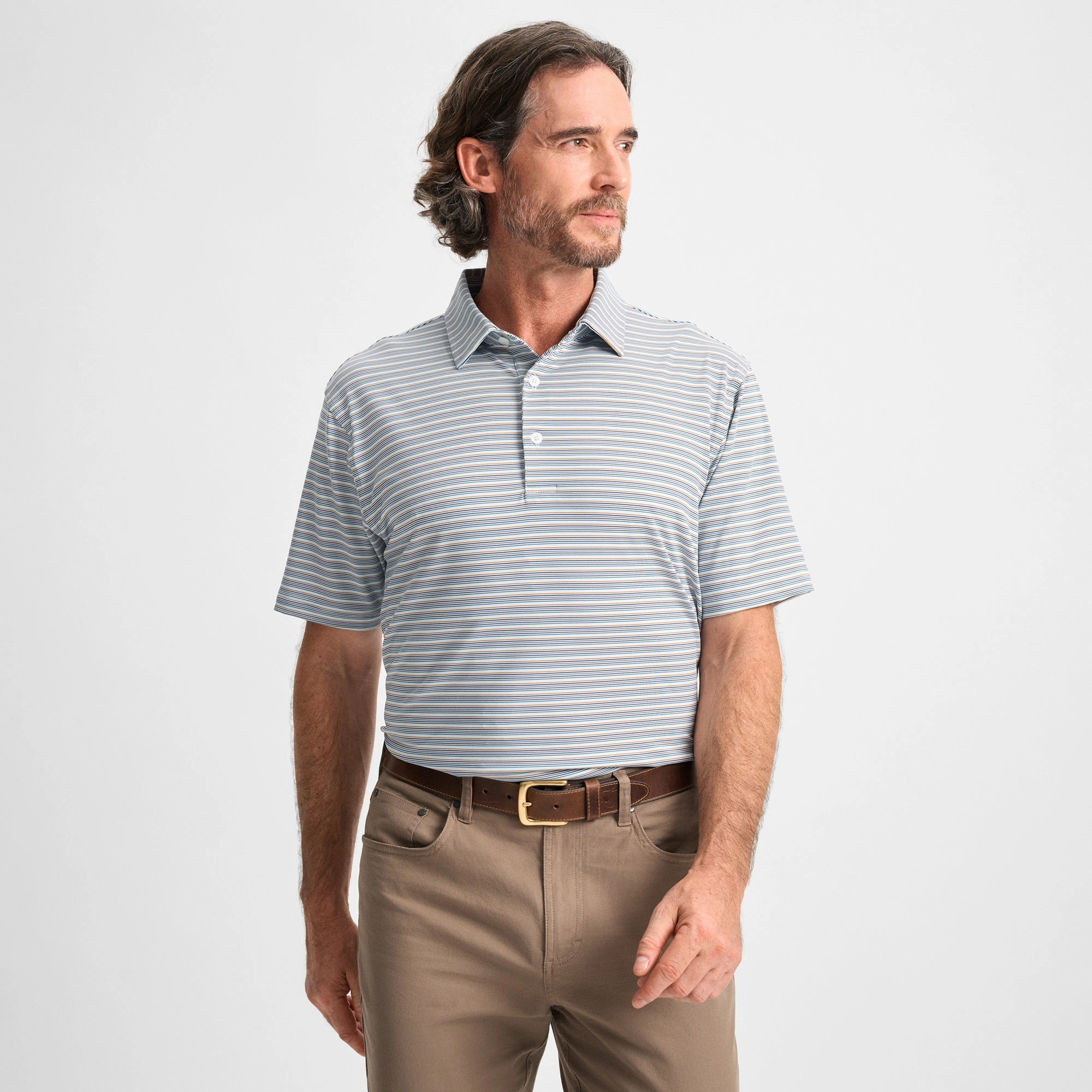 Multipinstripe Performance Polo Light Wear