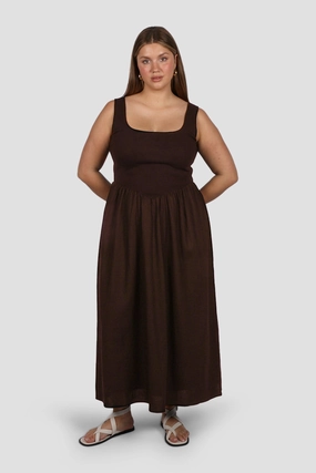 MYRA DRESS CHOCOLATE FlexibleClosure Cozy Wearable