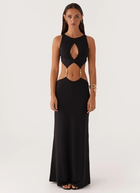 Nadiya Maxi Dress - Black Urban Touch Understated Glam