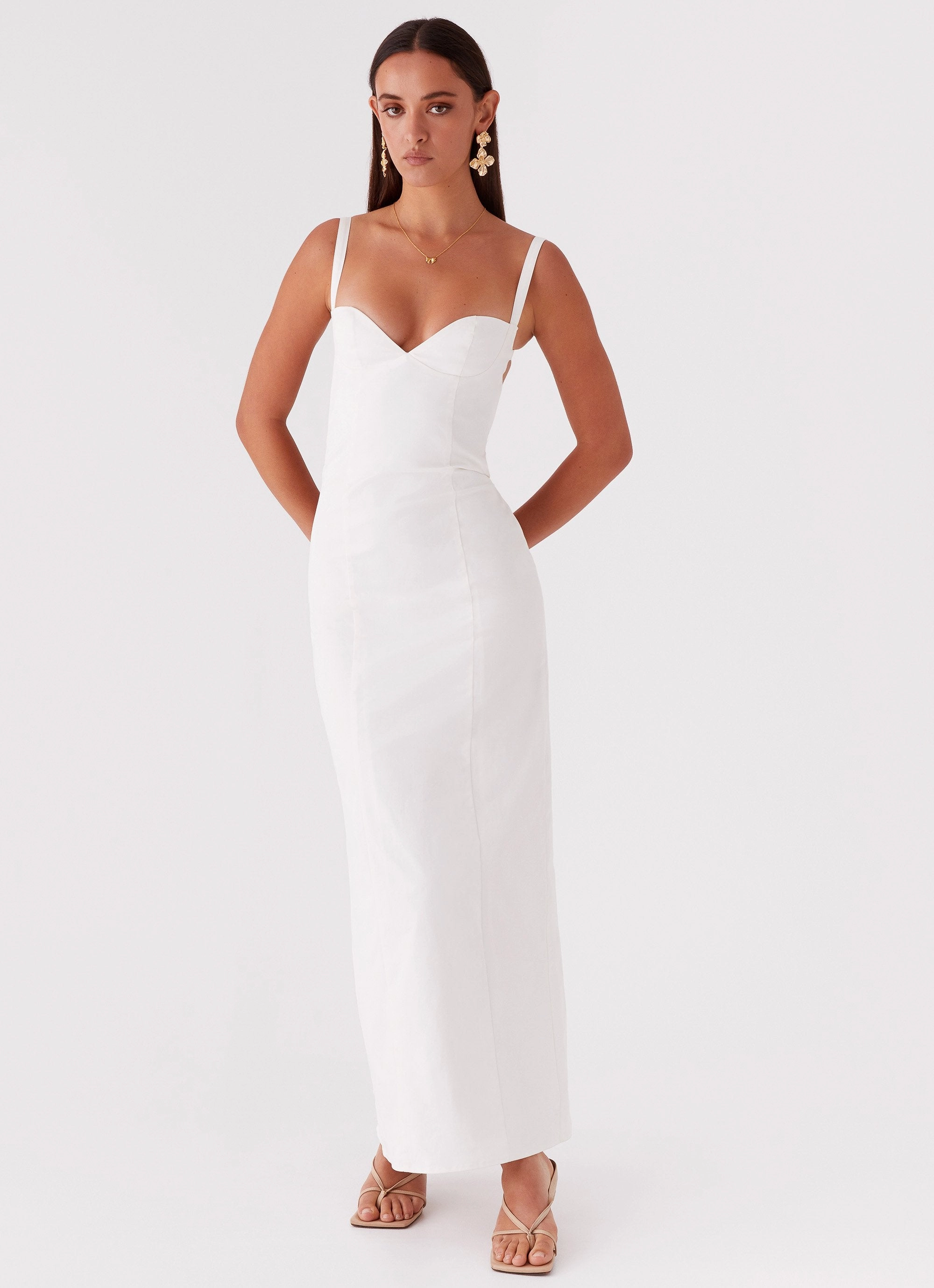 Gentle Stitch Easy Layering Piece Naomi Backless Maxi Dress - Off White