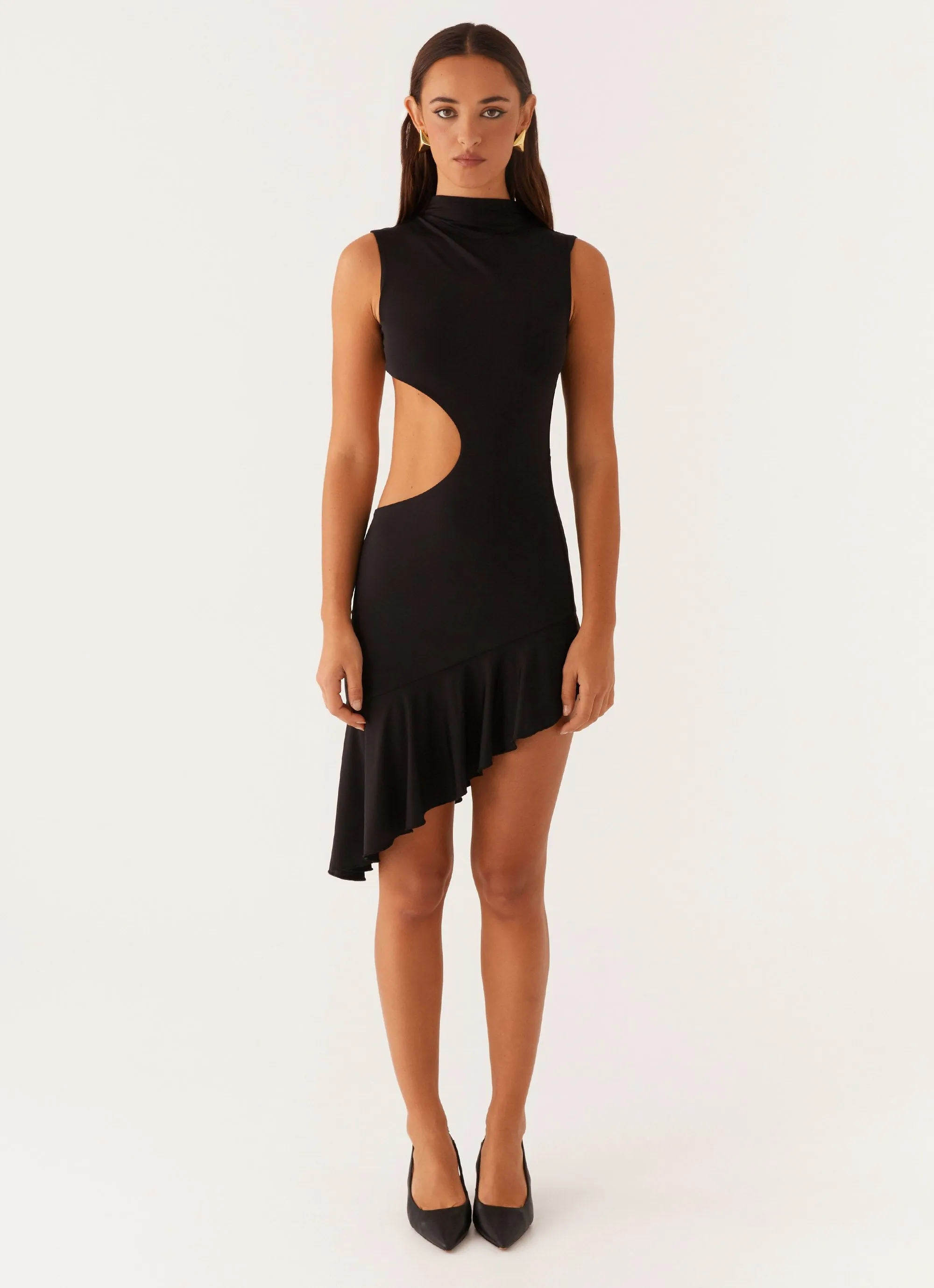 Fast Chic Natara Cut Out Midi Dress - Black