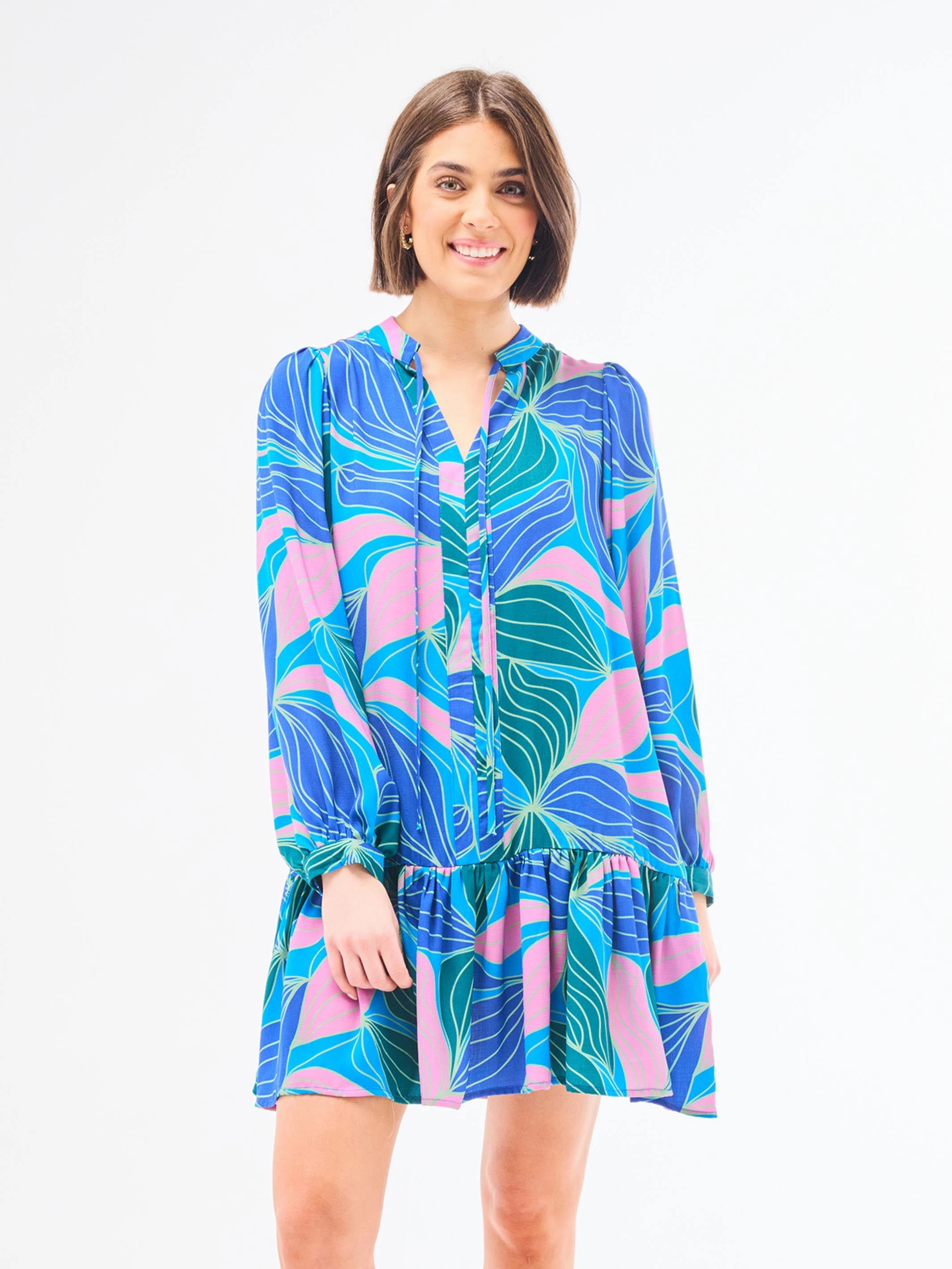 Natasha Dress | Glow Over Blue Style Blend All-Day Fit