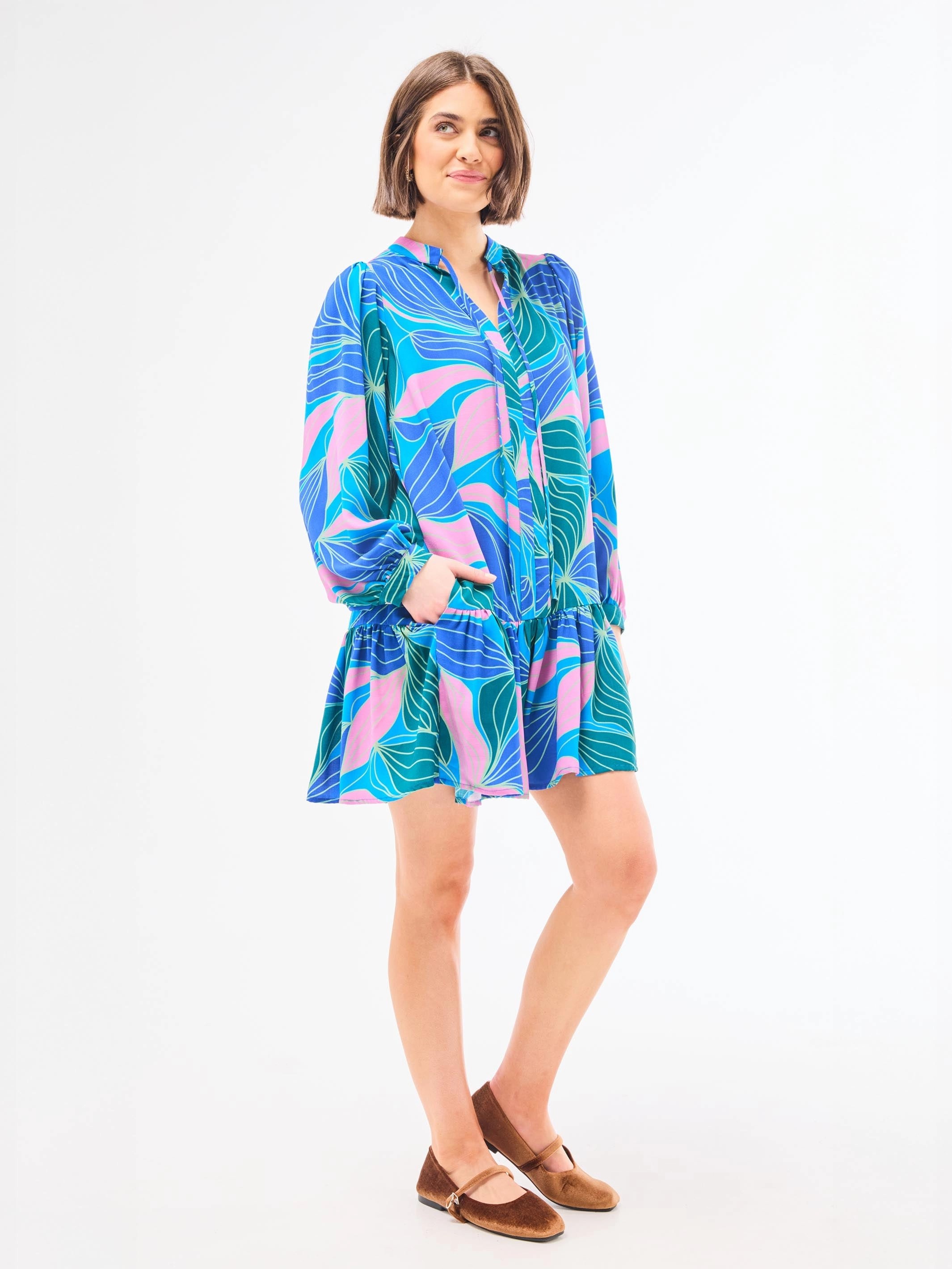 boho vibe Clean Aesthetic Natasha Dress | Glow Over Blue