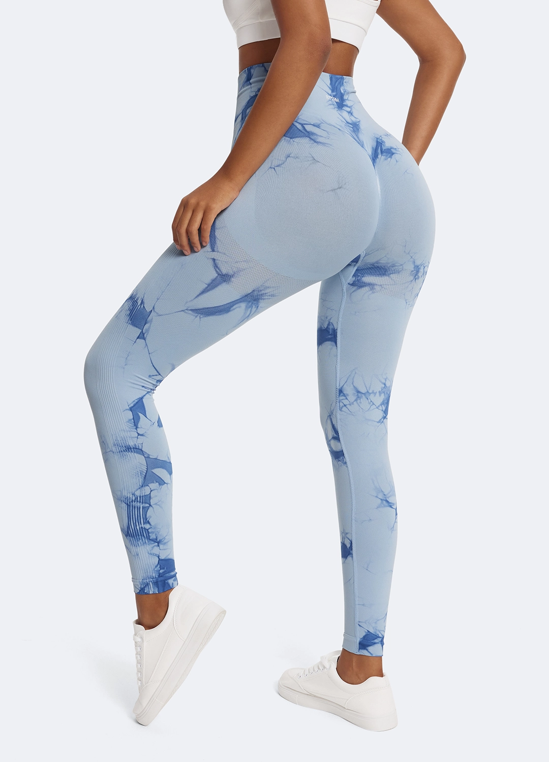 Wrinkle Resistant Summer Wear Cozy Wearable Tie Dye Leggings with Push-Up