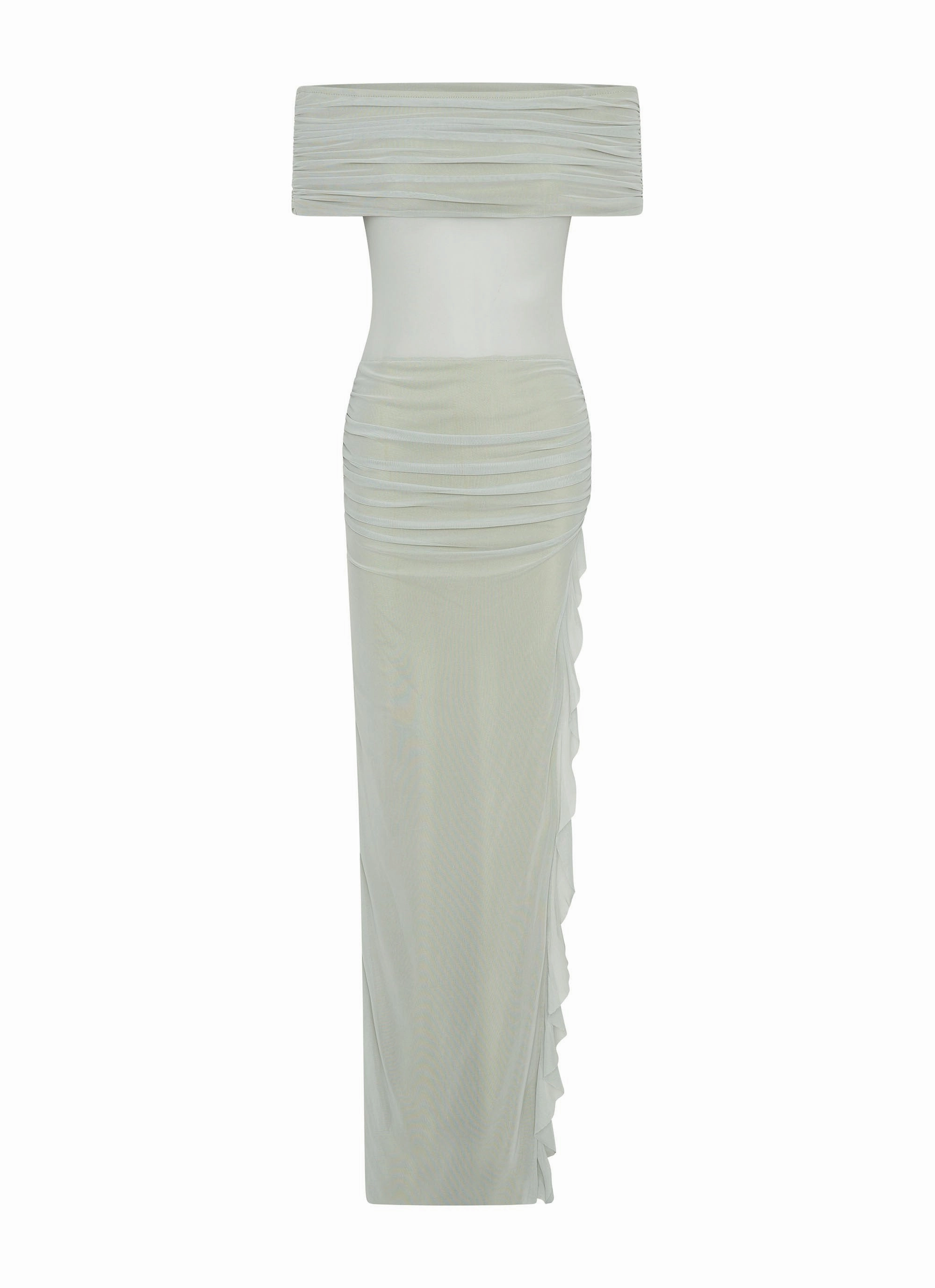 Nelly Off Shoulder Maxi Dress - Pistachio Timeless Layer