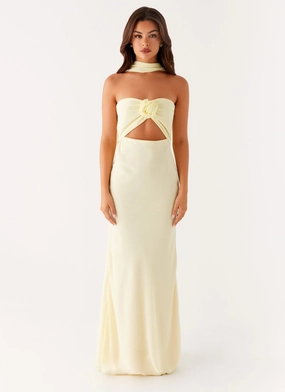 Gentle Texture New Light Maxi Dress - Yellow