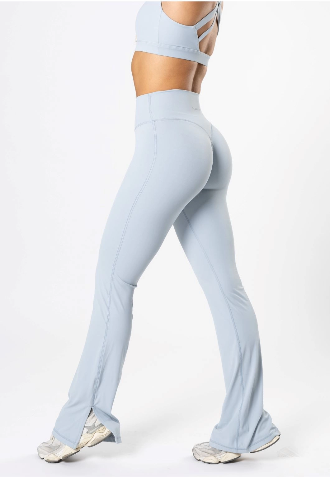 RecStretch Original Sculptseam? Plus Flare Legging 34" Pearl Blue Airport Travel Active Lifestyle
