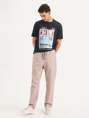 Men's Pink Regular Fit Joggers Side Pockets