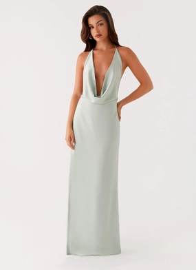 Noemi Maxi Dress - Sage Sleek Volume Trend Fit