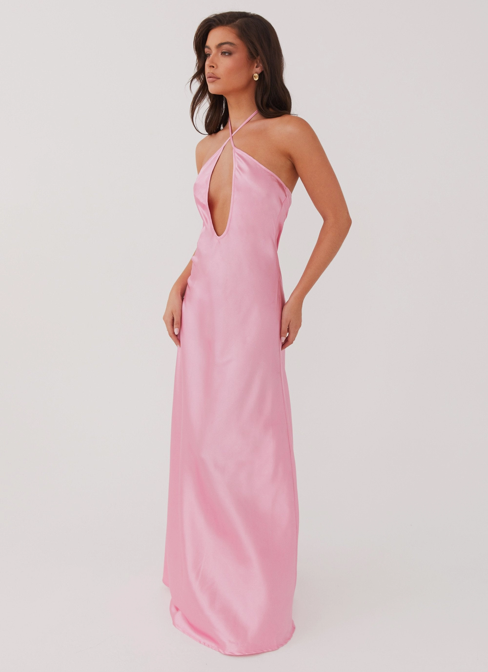 Noir Symphony Maxi Dress - Pink Studio Style Refined Cut