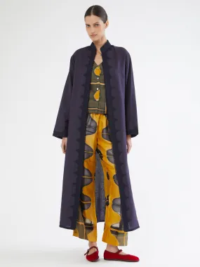 Moroccan linen coat Softshell Material Houndstooth Print