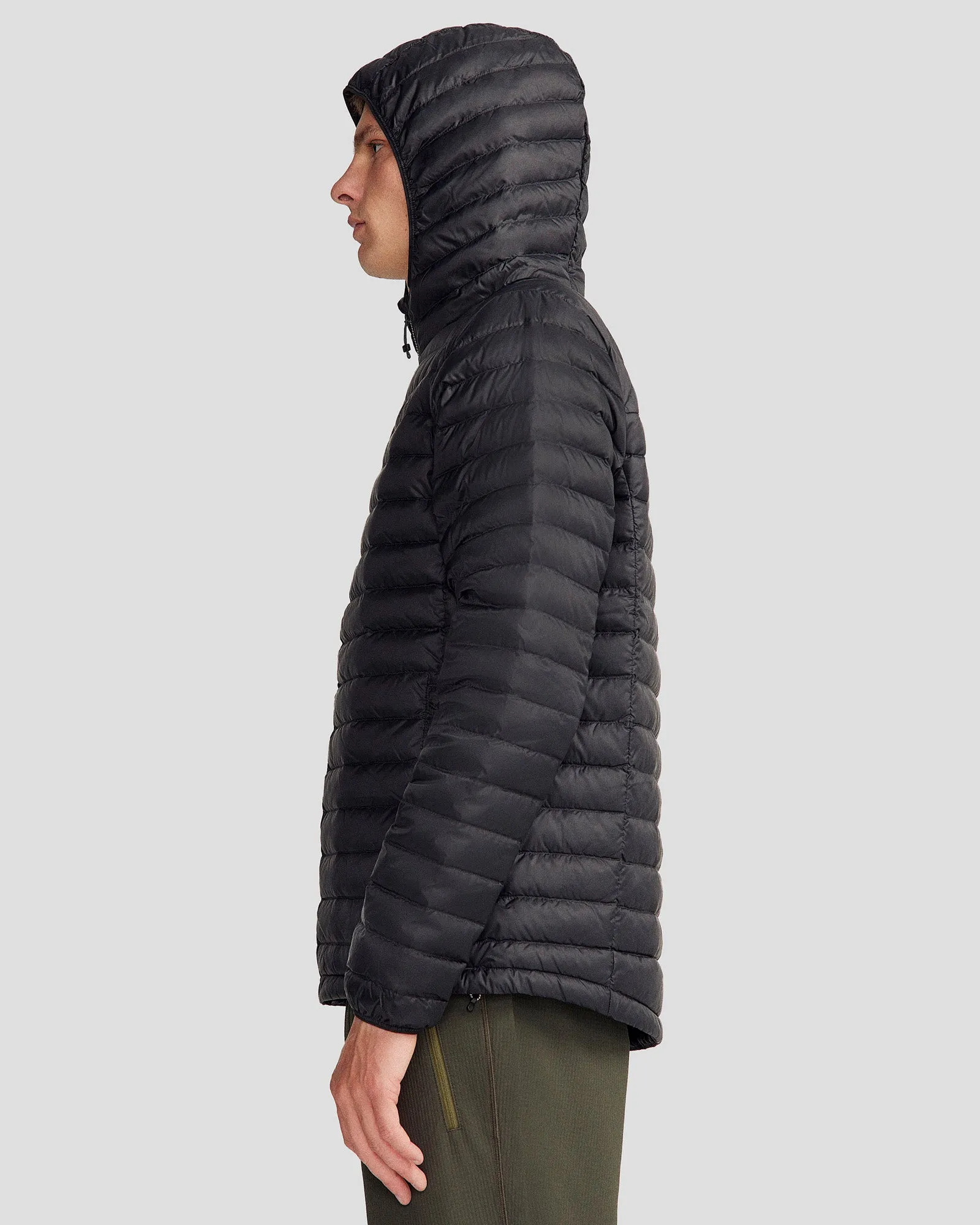 Multi Purpose Loops Minimalist Aesthetic Men's Heli Down Hooded Jacket 3.0 - Black Stingray